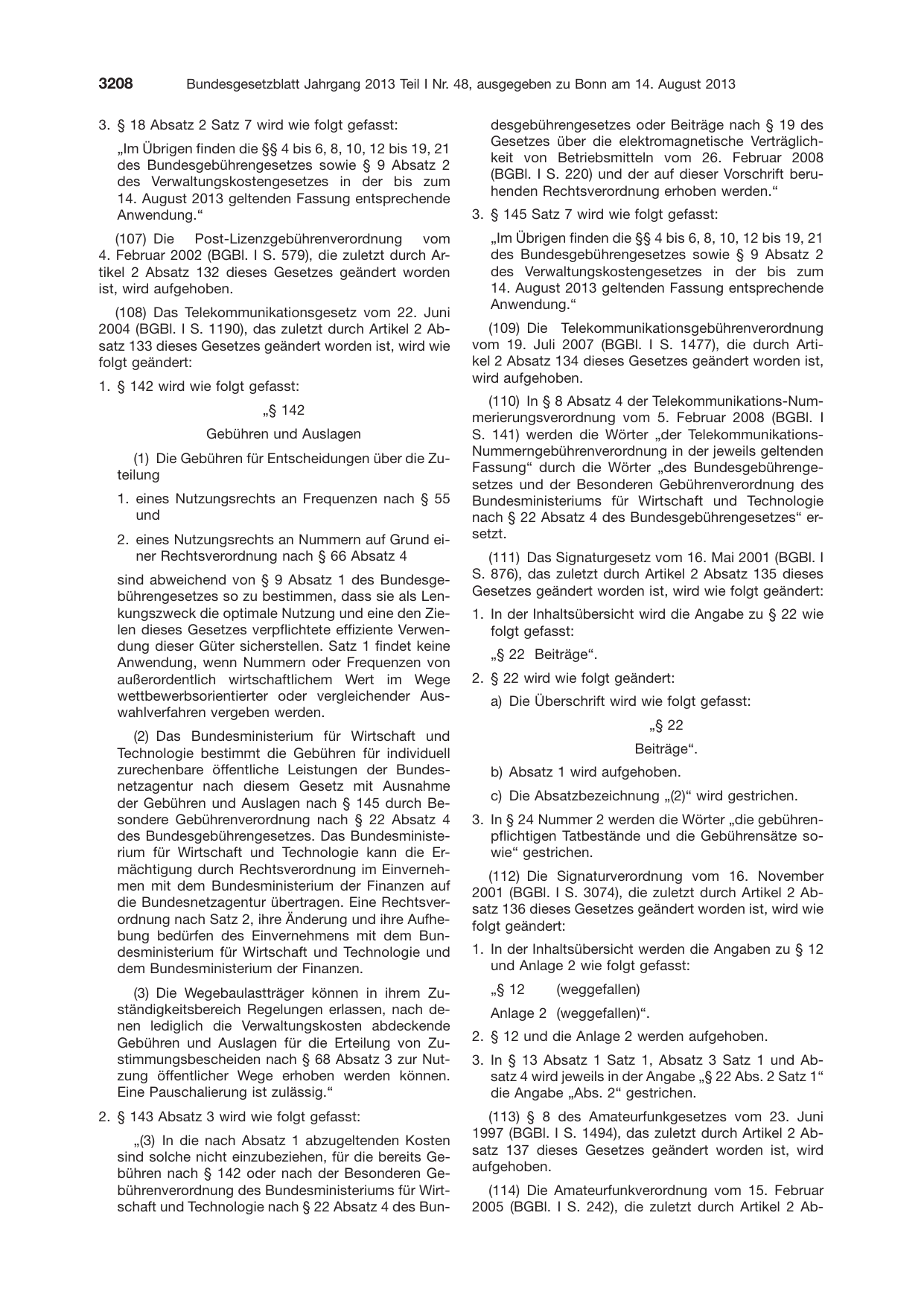 BGBl. 2013, Seite 3208 — Originalseite als Abbildung