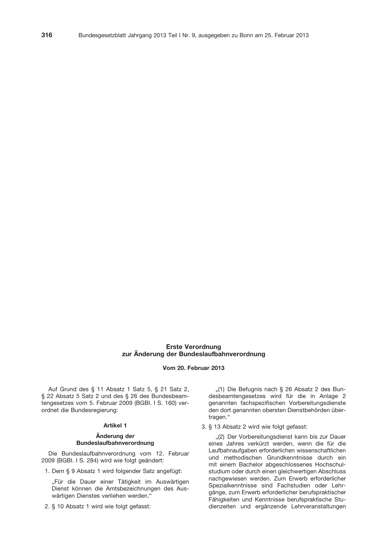 BGBl. 2013, Seite 316 — Originalseite als Abbildung