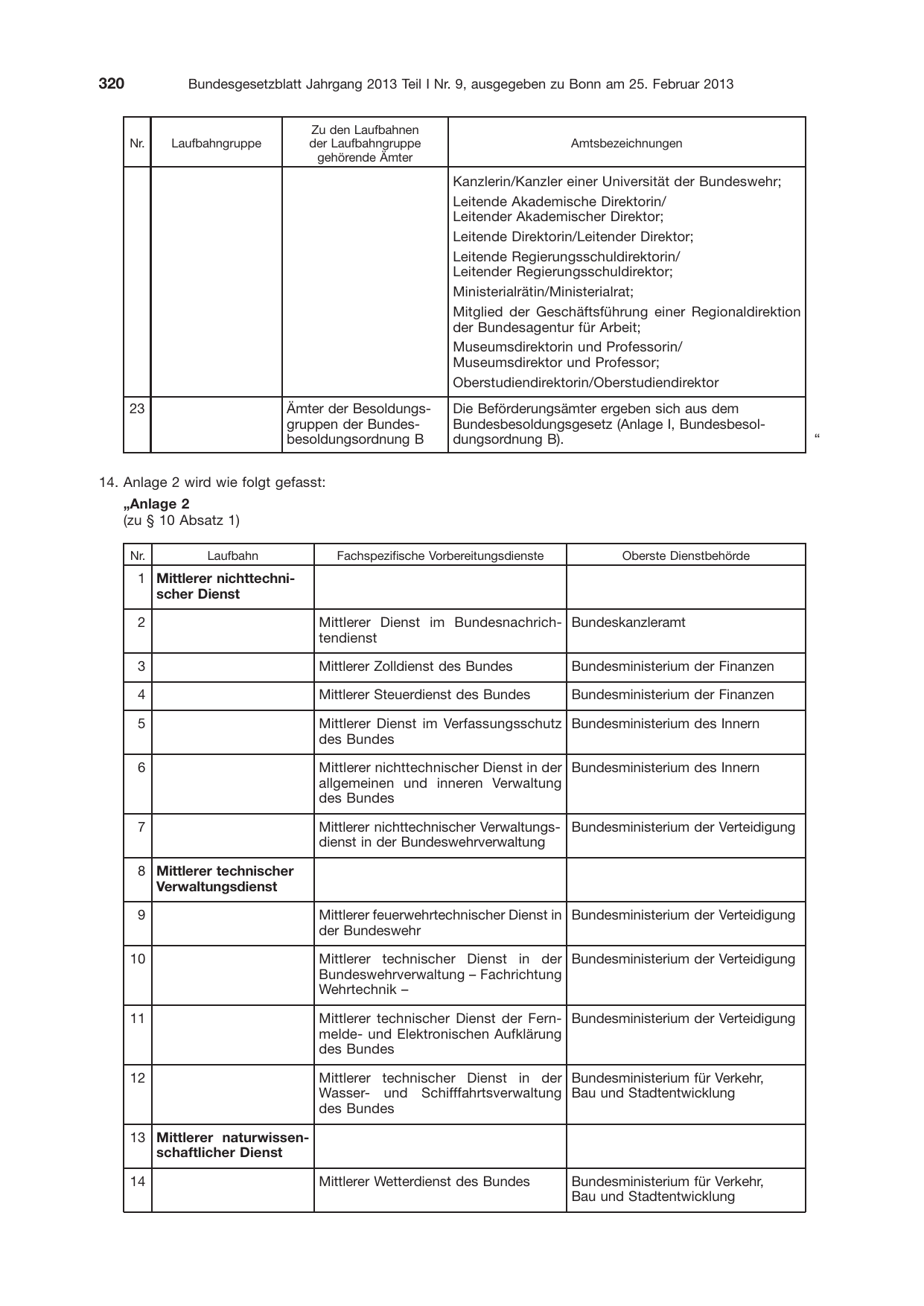 BGBl. 2013, Seite 320 — Originalseite als Abbildung