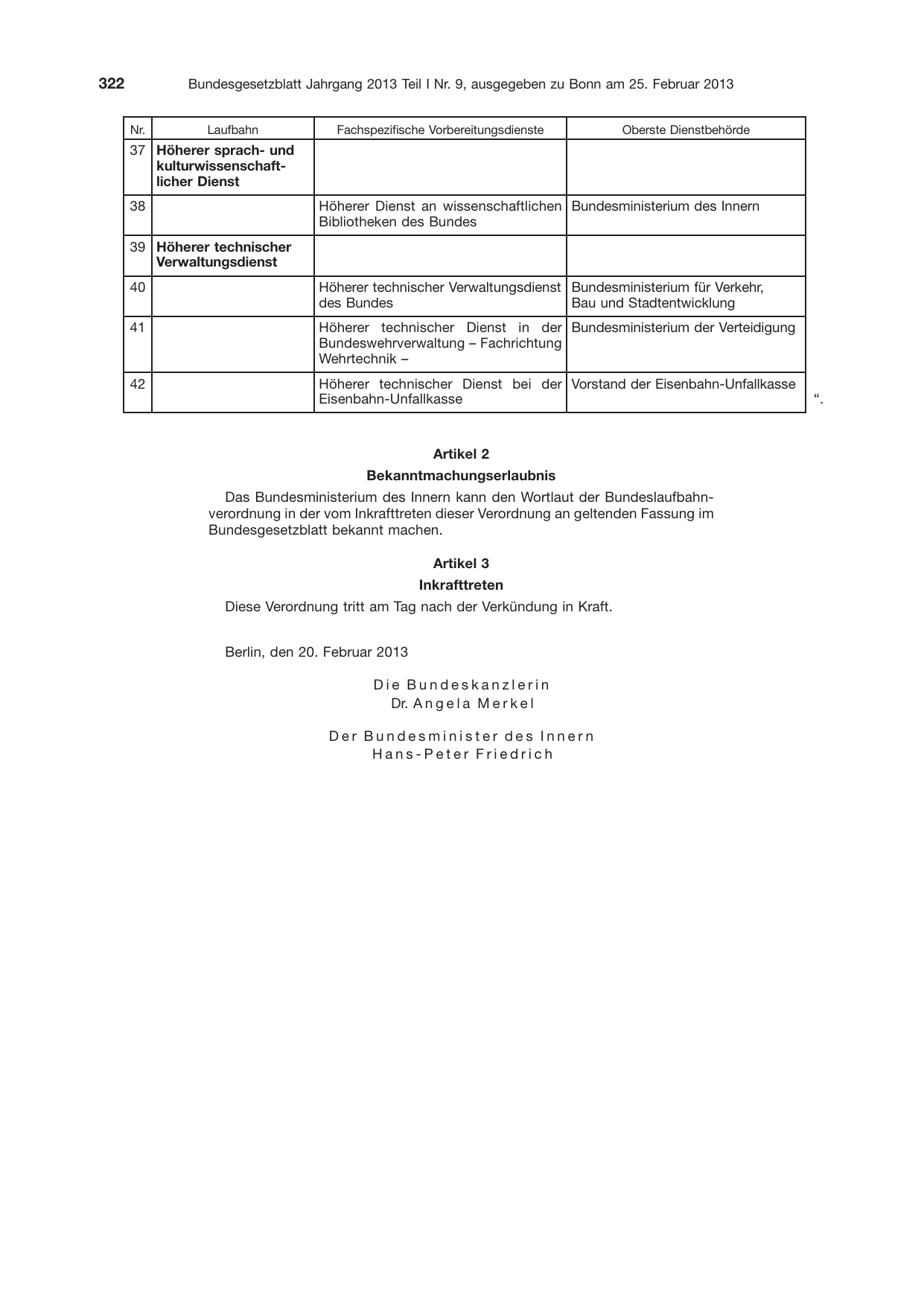 BGBl. 2013, Seite 322 — Originalseite als Abbildung