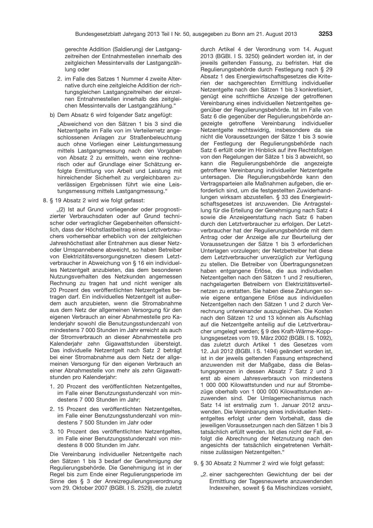 BGBl. 2013, Seite 3253 — Originalseite als Abbildung