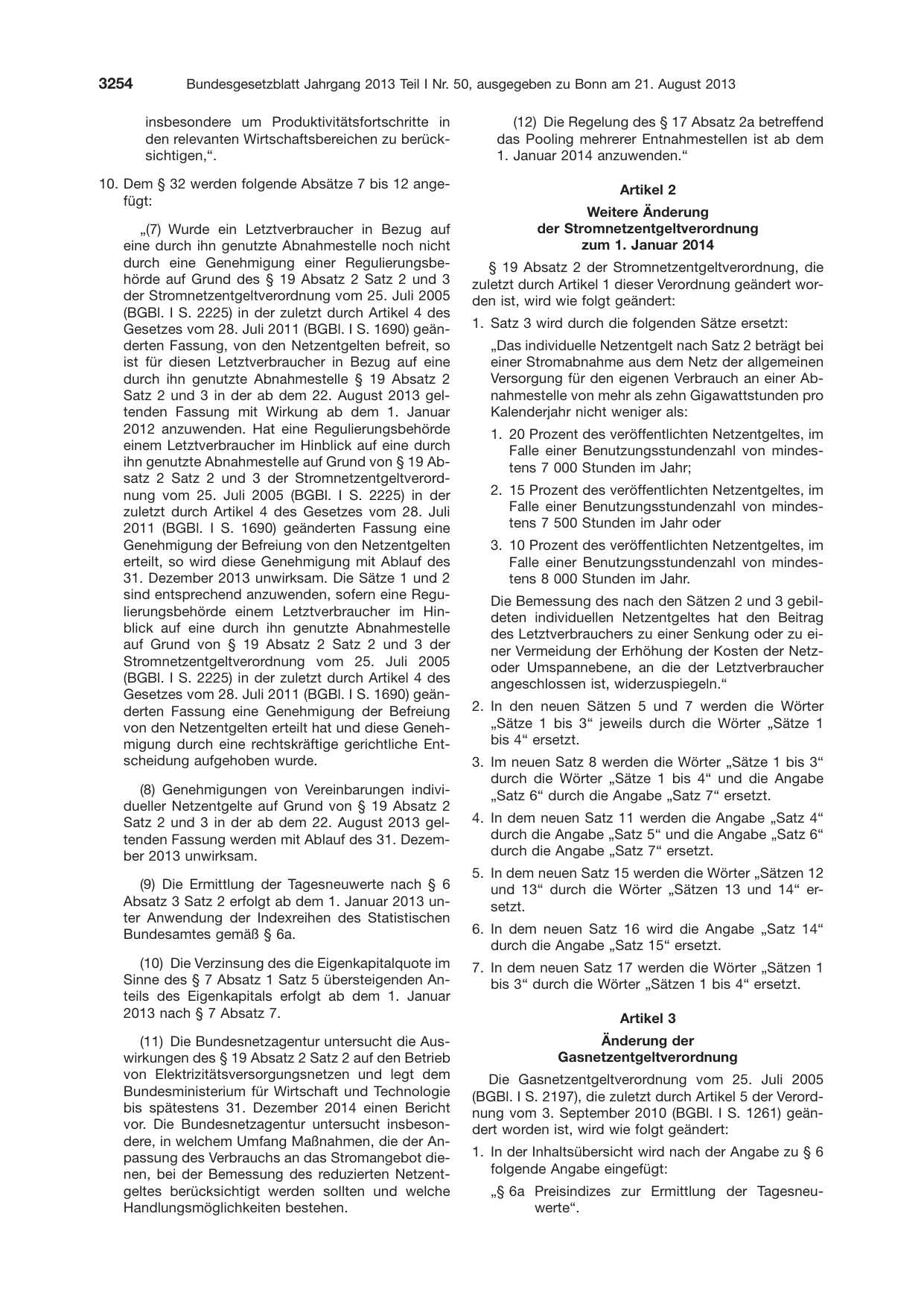 BGBl. 2013, Seite 3254 — Originalseite als Abbildung
