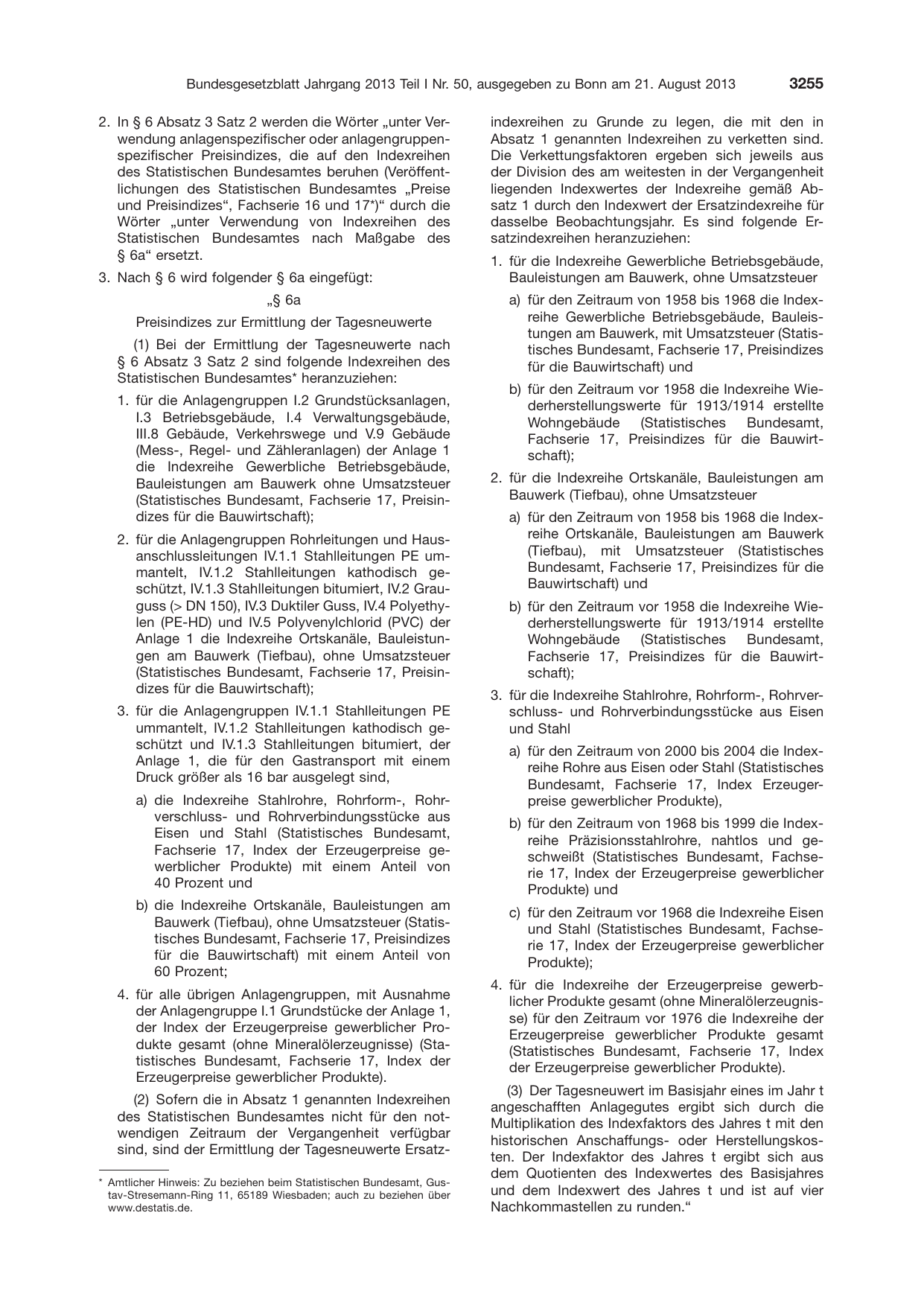 BGBl. 2013, Seite 3255 — Originalseite als Abbildung