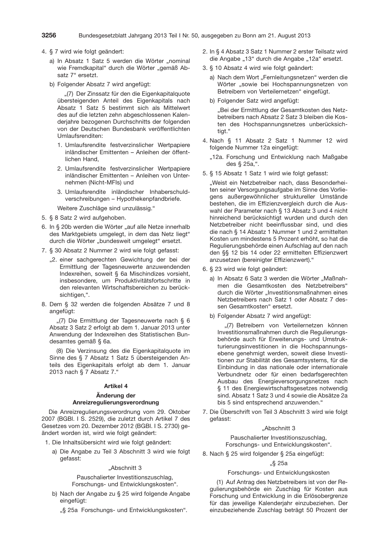 BGBl. 2013, Seite 3256 — Originalseite als Abbildung