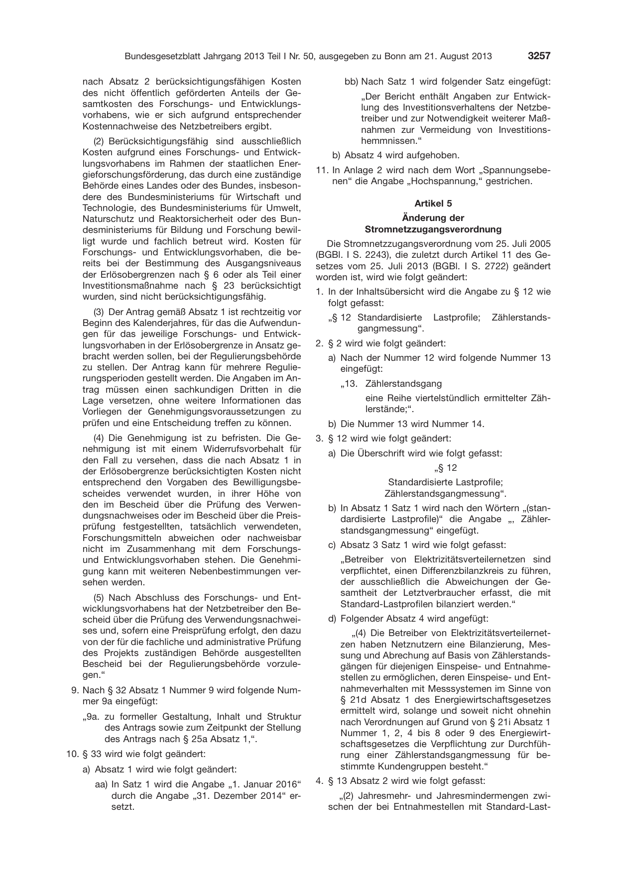 BGBl. 2013, Seite 3257 — Originalseite als Abbildung