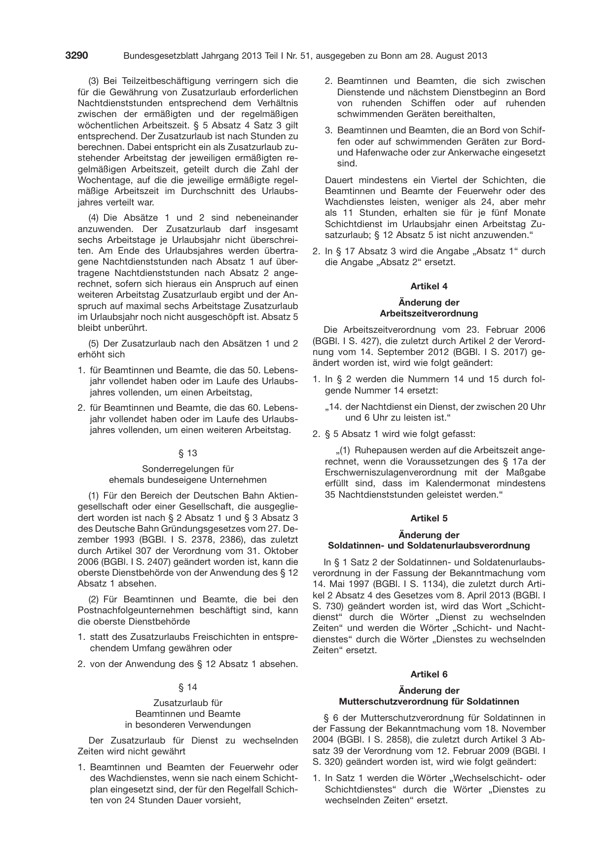 BGBl. 2013, Seite 3290 — Originalseite als Abbildung