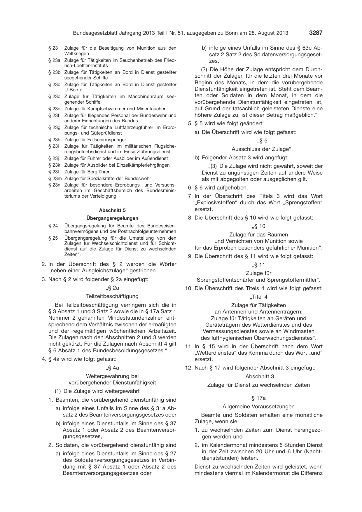 BGBl. 2013, Seite 3287 — Originalseite als Abbildung