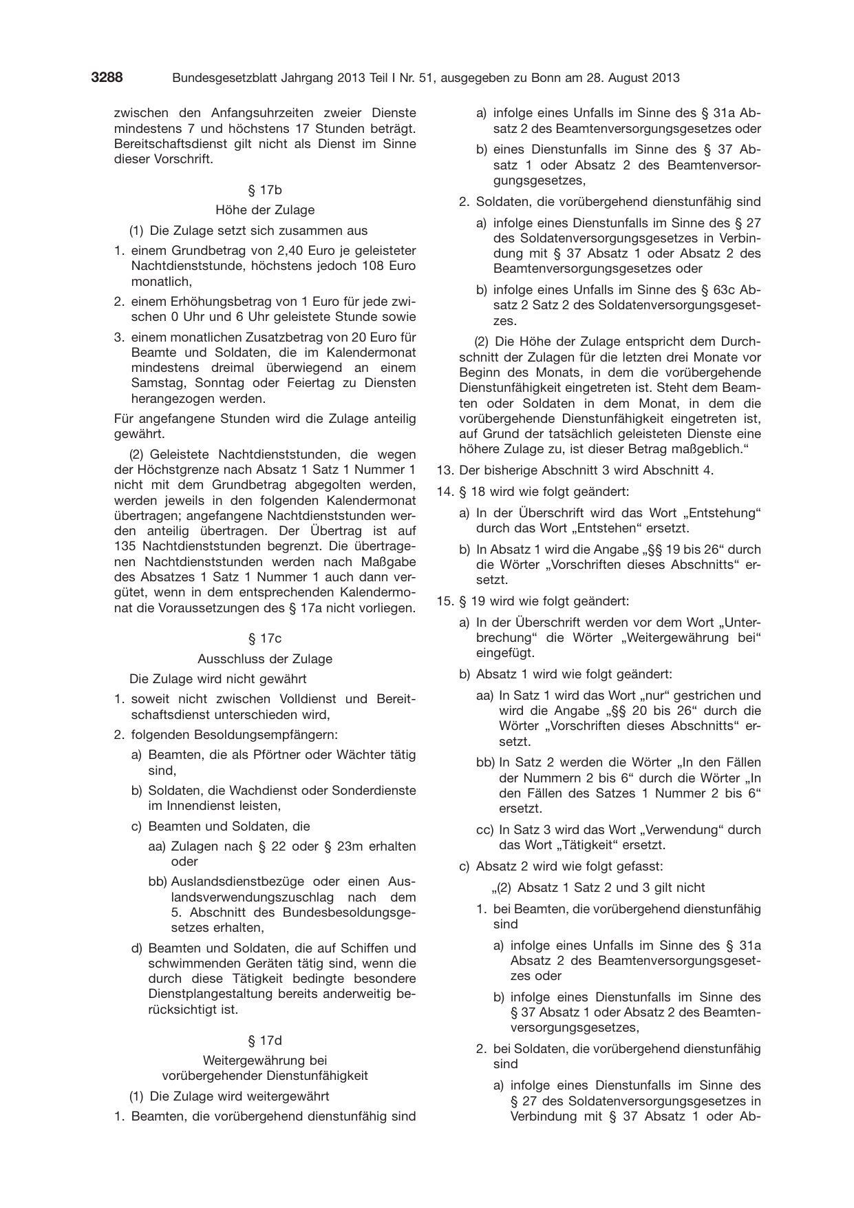 BGBl. 2013, Seite 3288 — Originalseite als Abbildung