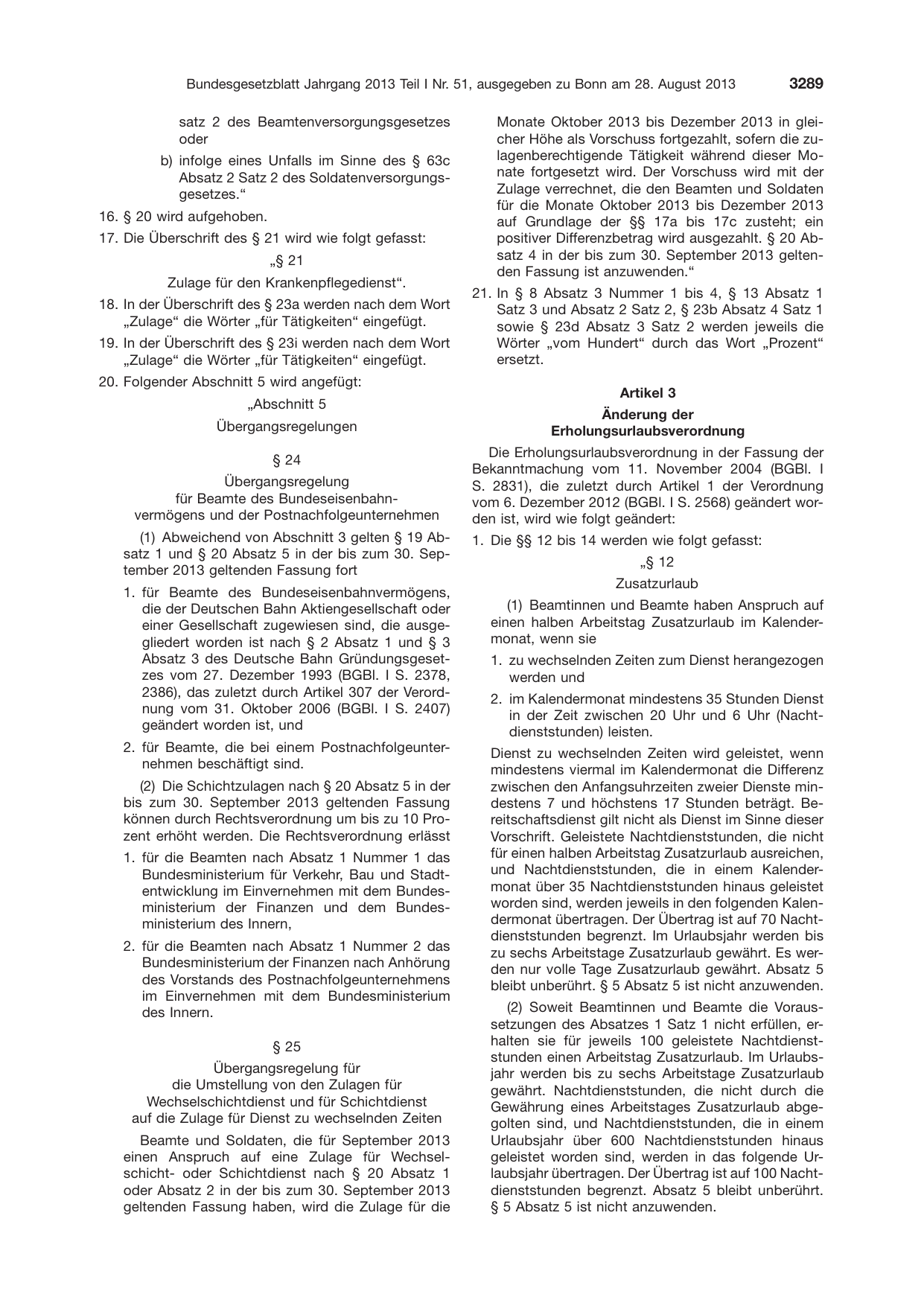 BGBl. 2013, Seite 3289 — Originalseite als Abbildung