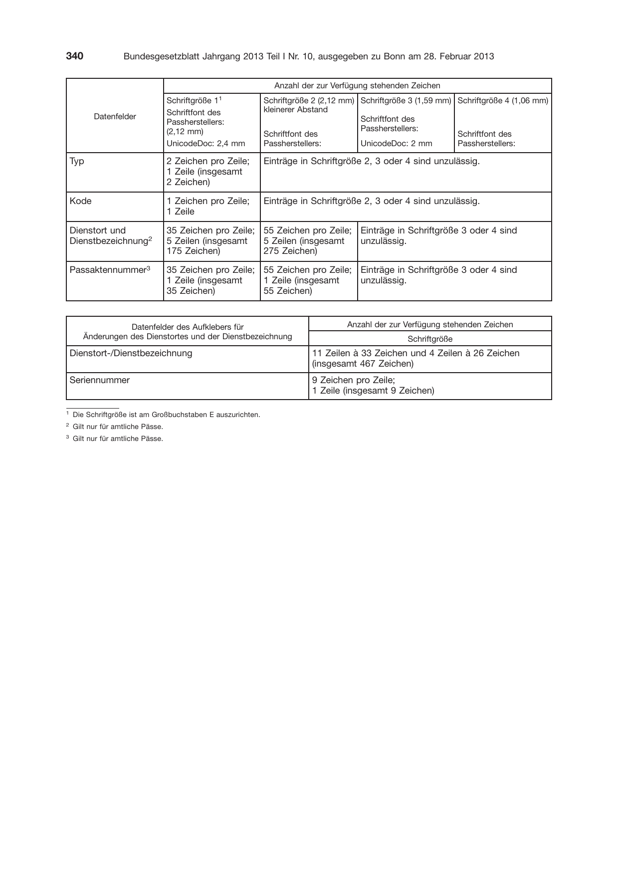 BGBl. 2013, Seite 340 — Originalseite als Abbildung