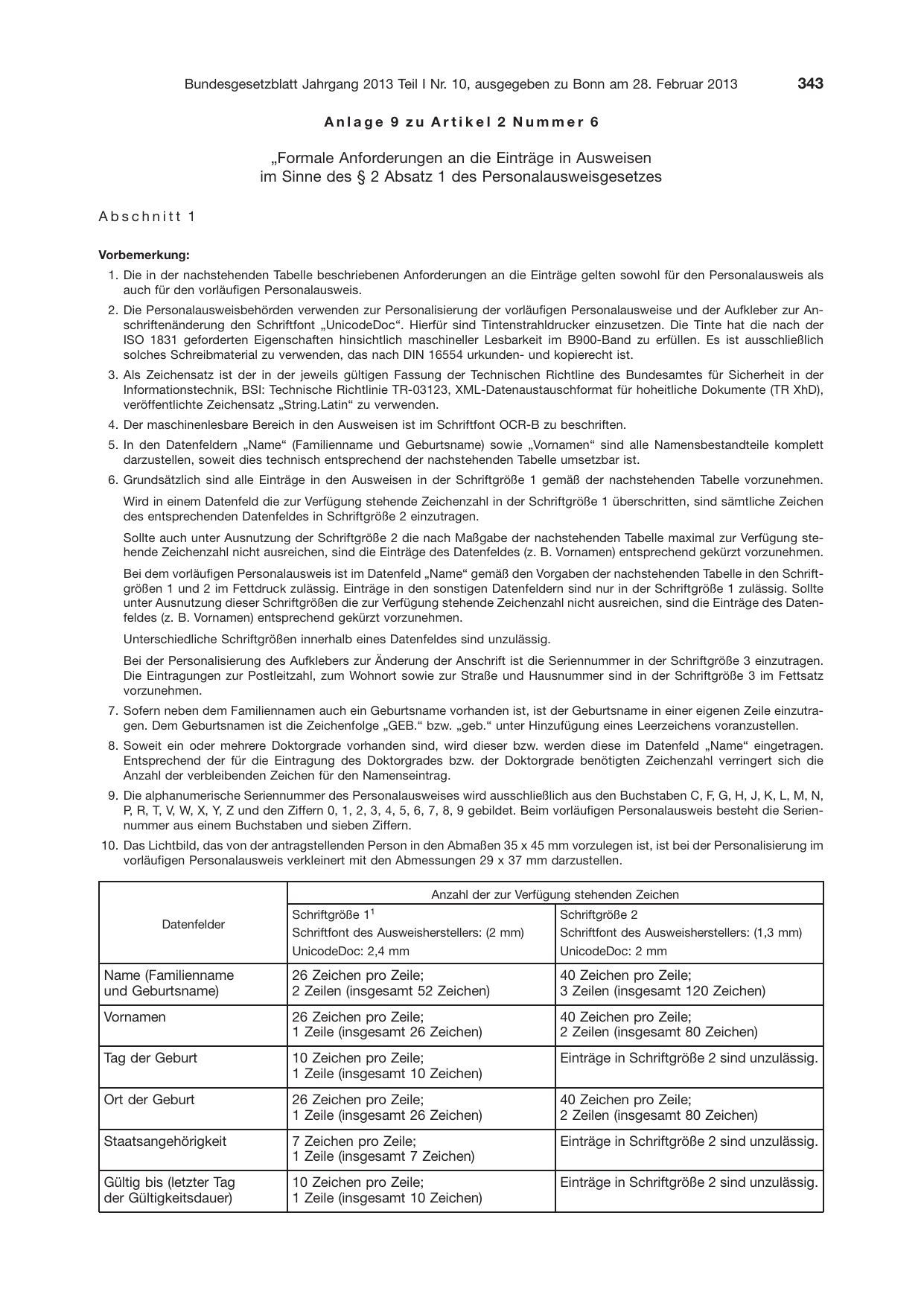 BGBl. 2013, Seite 343 — Originalseite als Abbildung