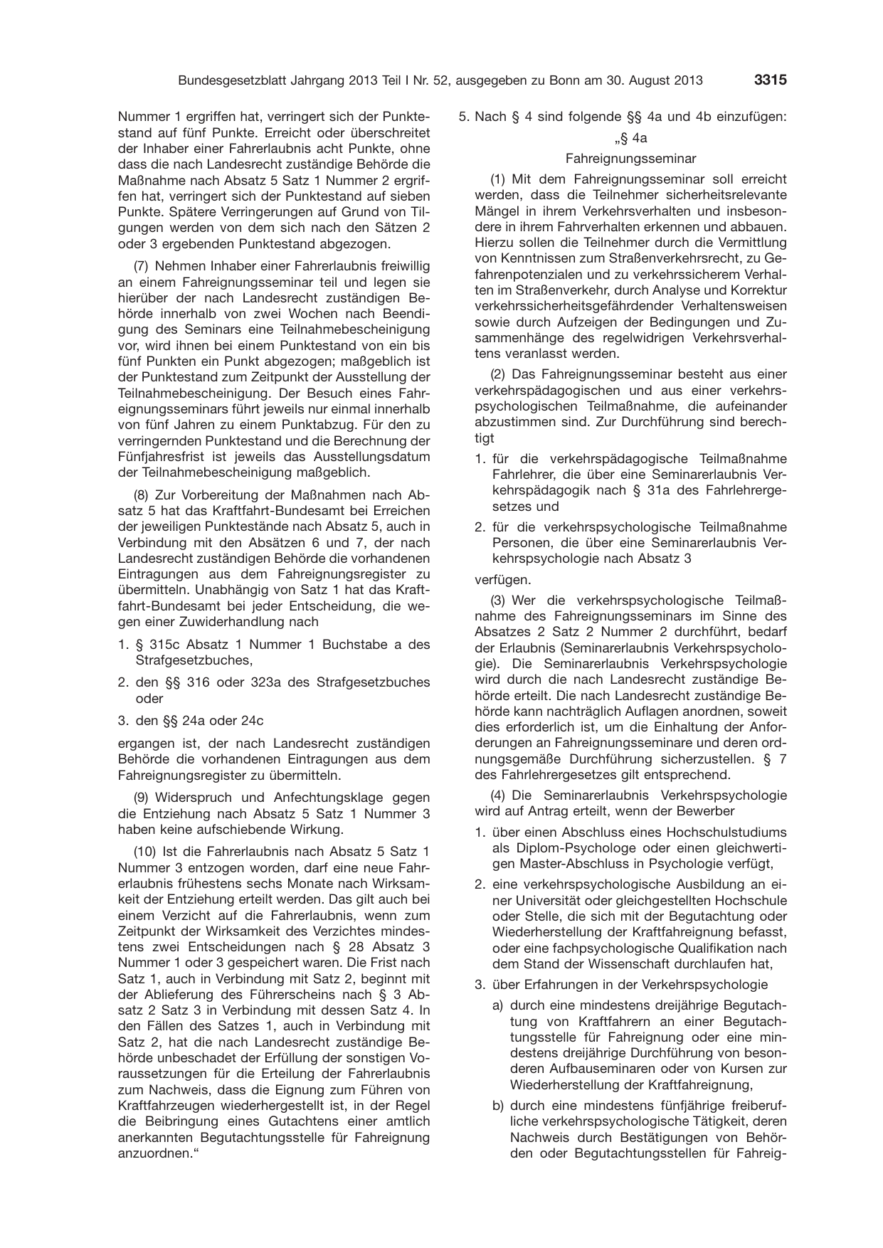 BGBl. 2013, Seite 3315 — Originalseite als Abbildung