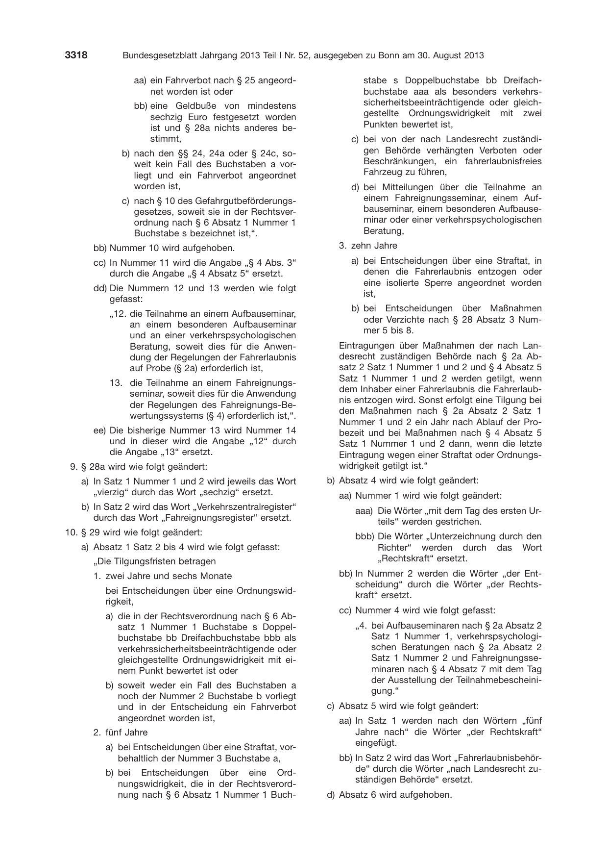 BGBl. 2013, Seite 3318 — Originalseite als Abbildung
