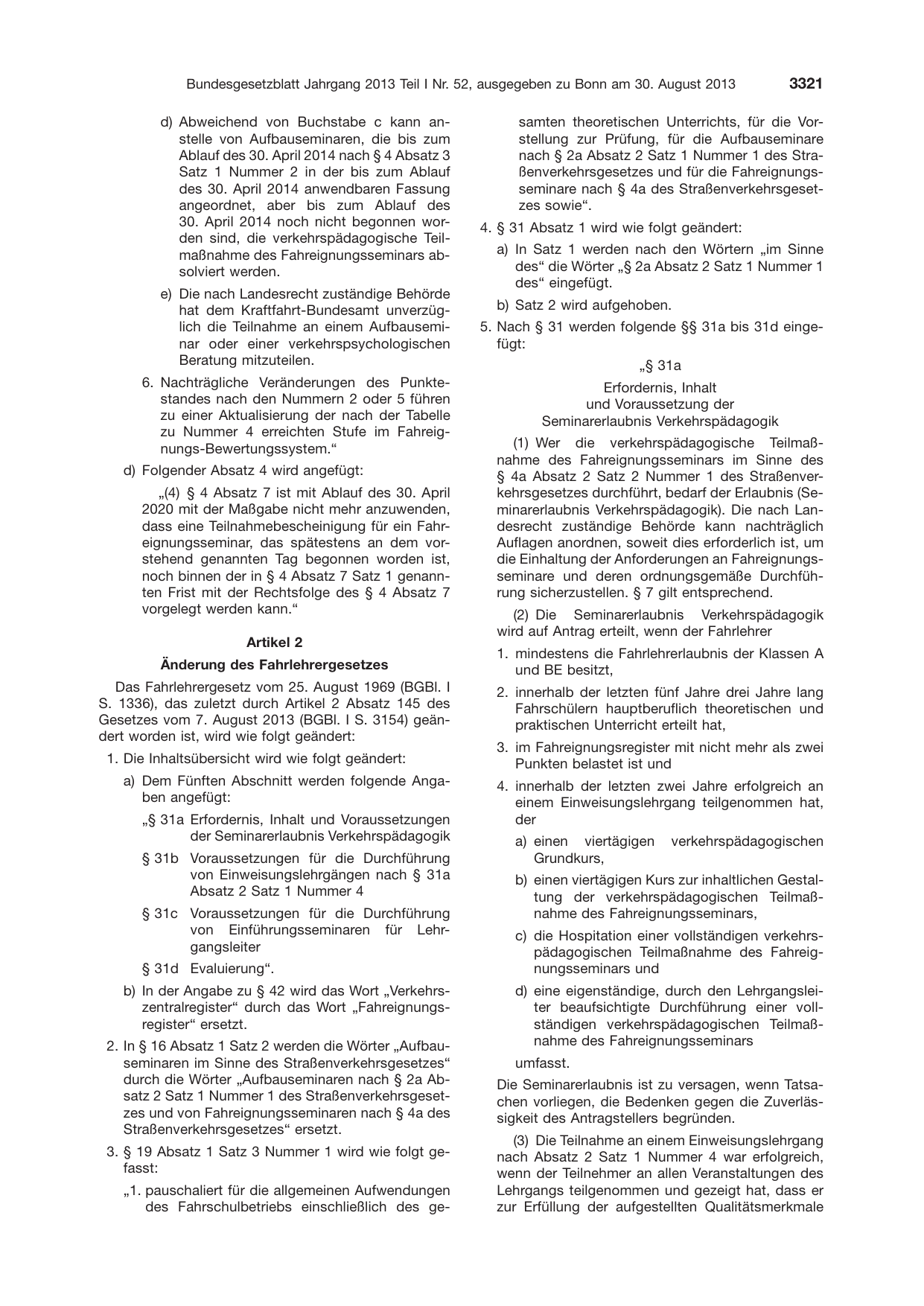 BGBl. 2013, Seite 3321 — Originalseite als Abbildung