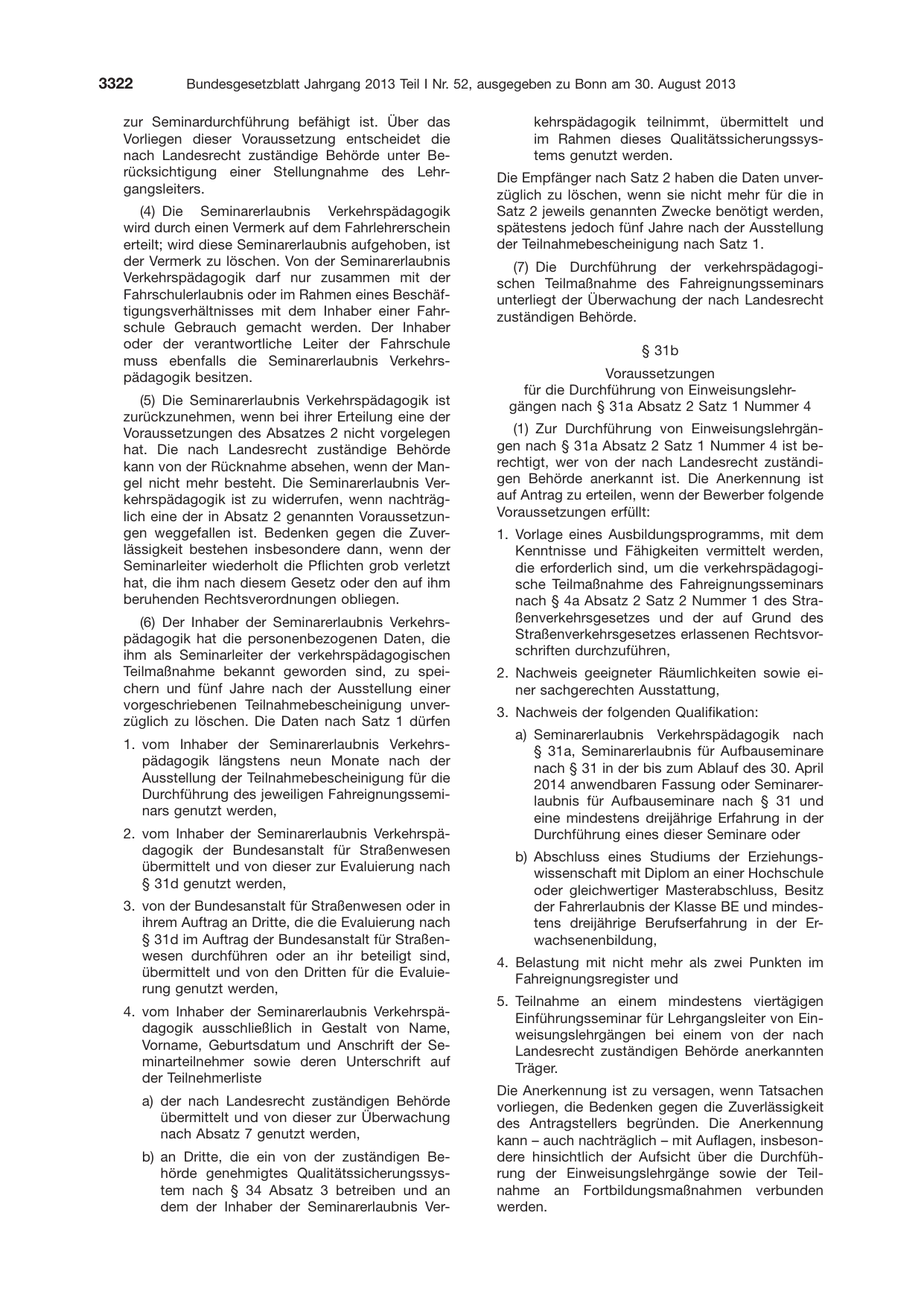 BGBl. 2013, Seite 3322 — Originalseite als Abbildung