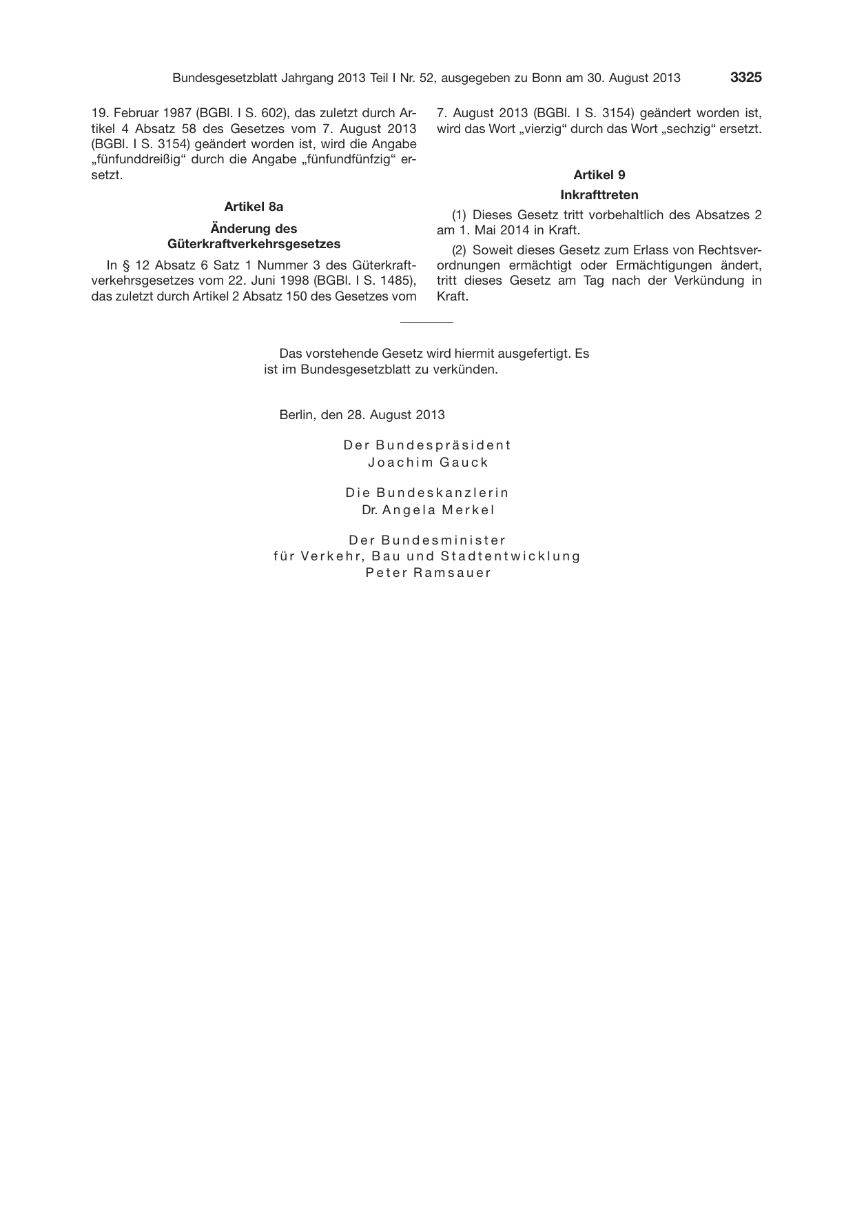 BGBl. 2013, Seite 3325 — Originalseite als Abbildung