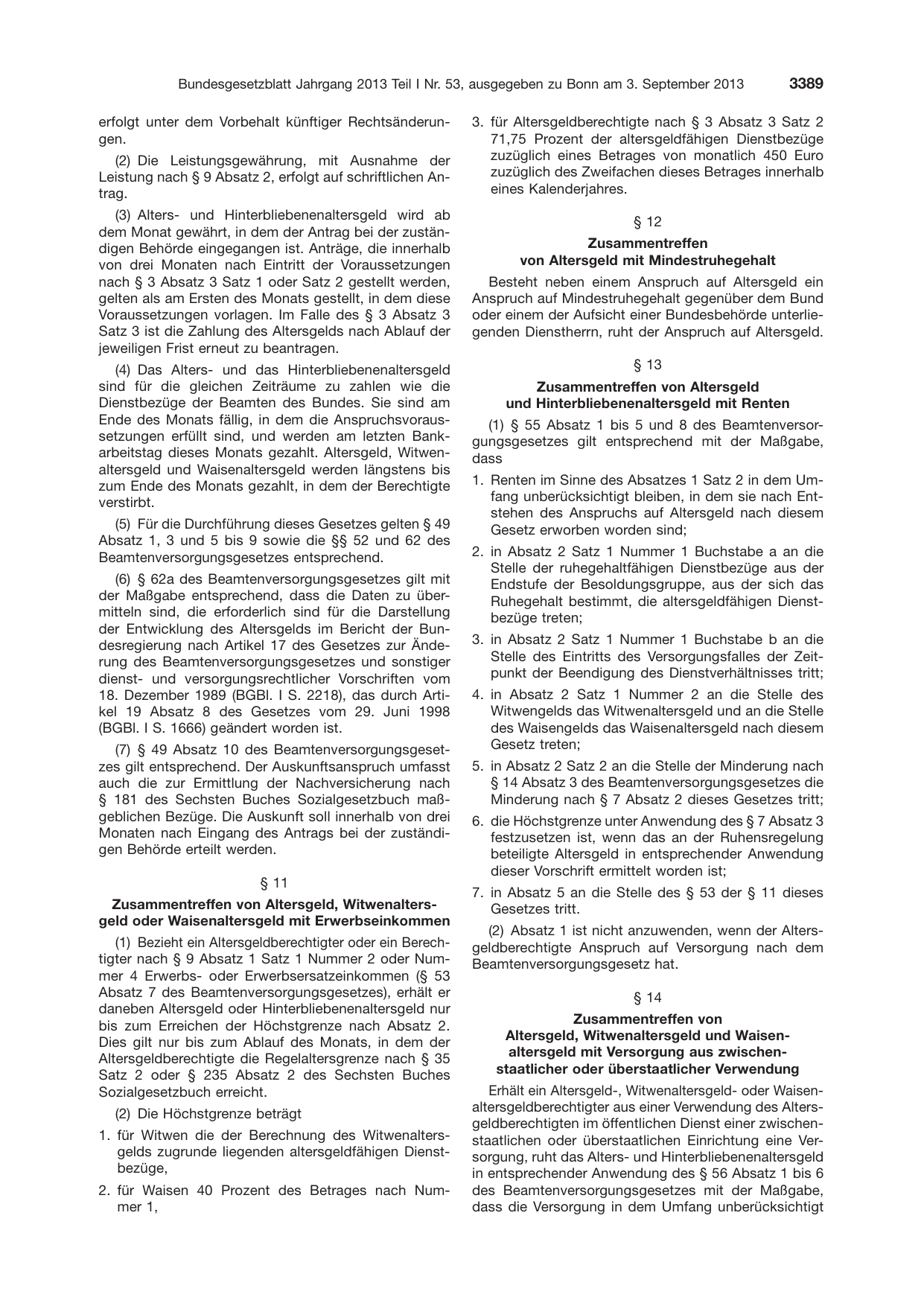BGBl. 2013, Seite 3389 — Originalseite als Abbildung