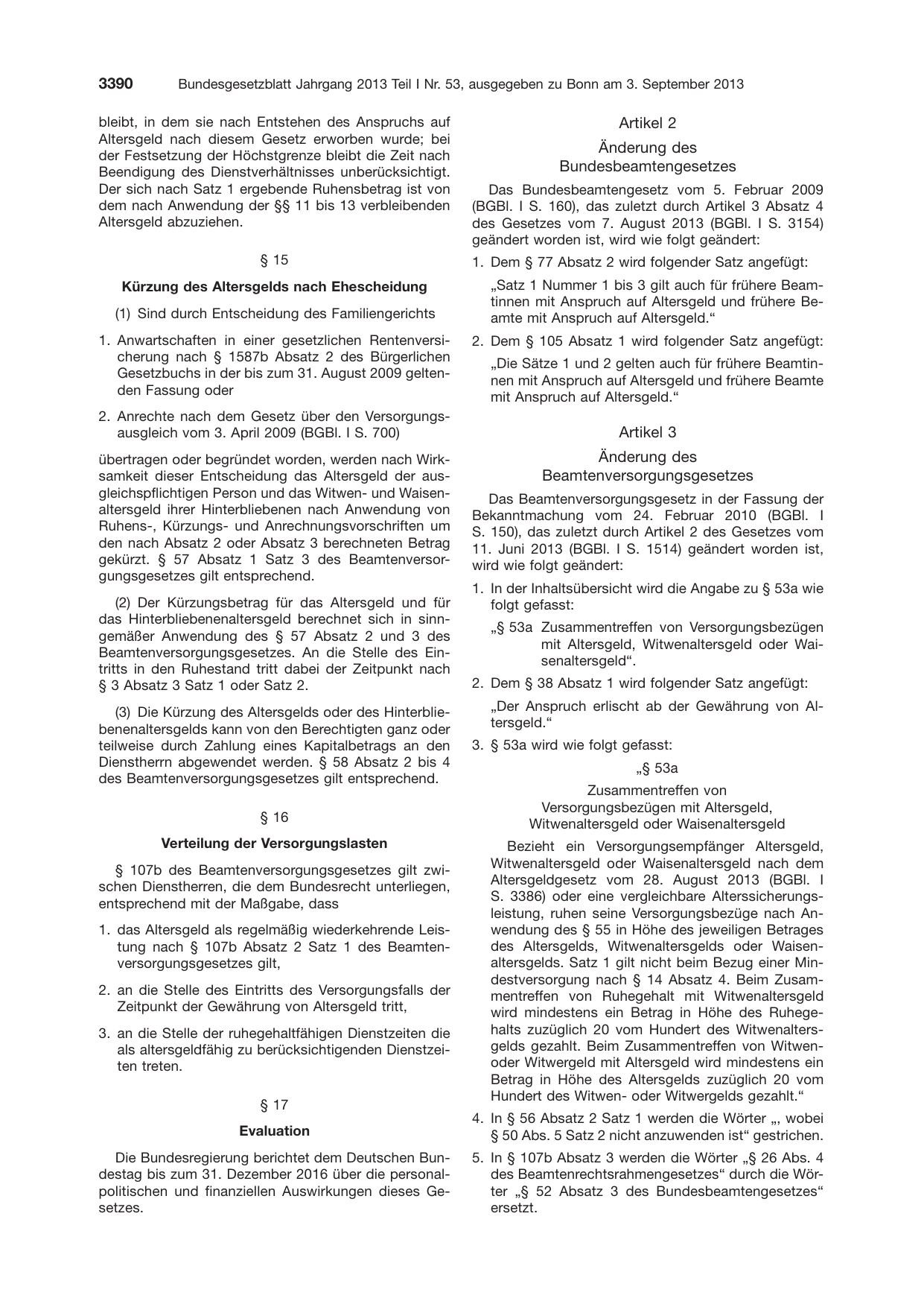 BGBl. 2013, Seite 3390 — Originalseite als Abbildung