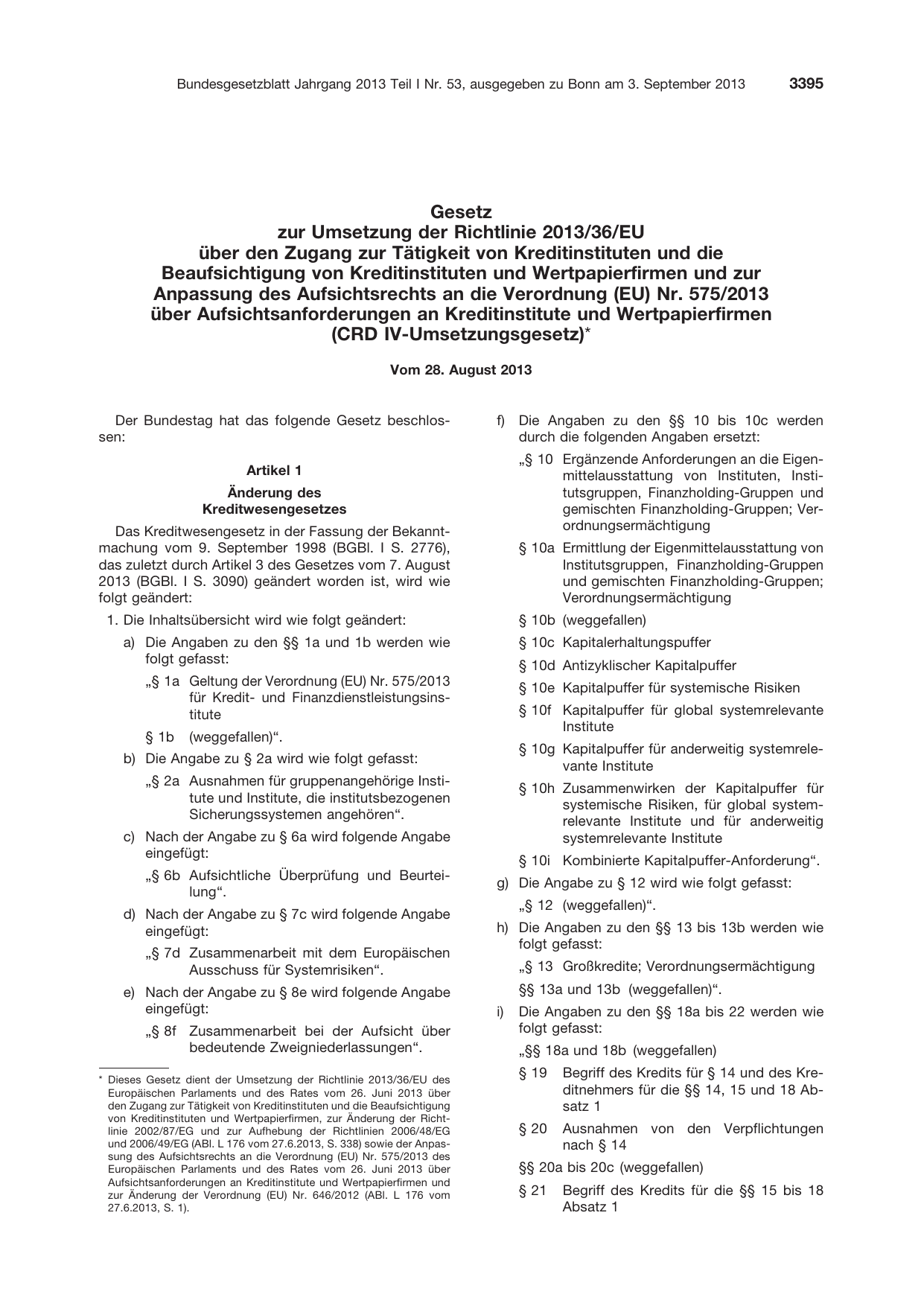 BGBl. 2013, Seite 3395 — Originalseite als Abbildung