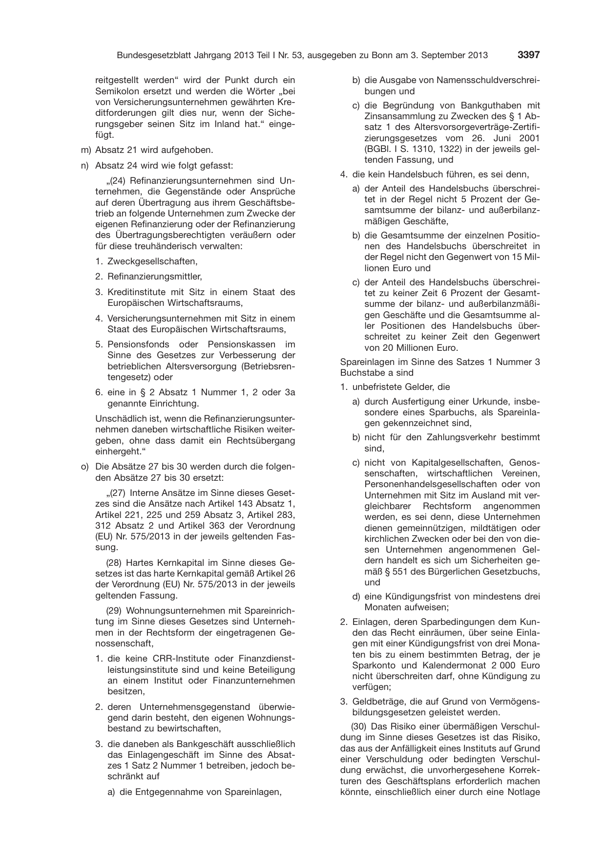 BGBl. 2013, Seite 3397 — Originalseite als Abbildung
