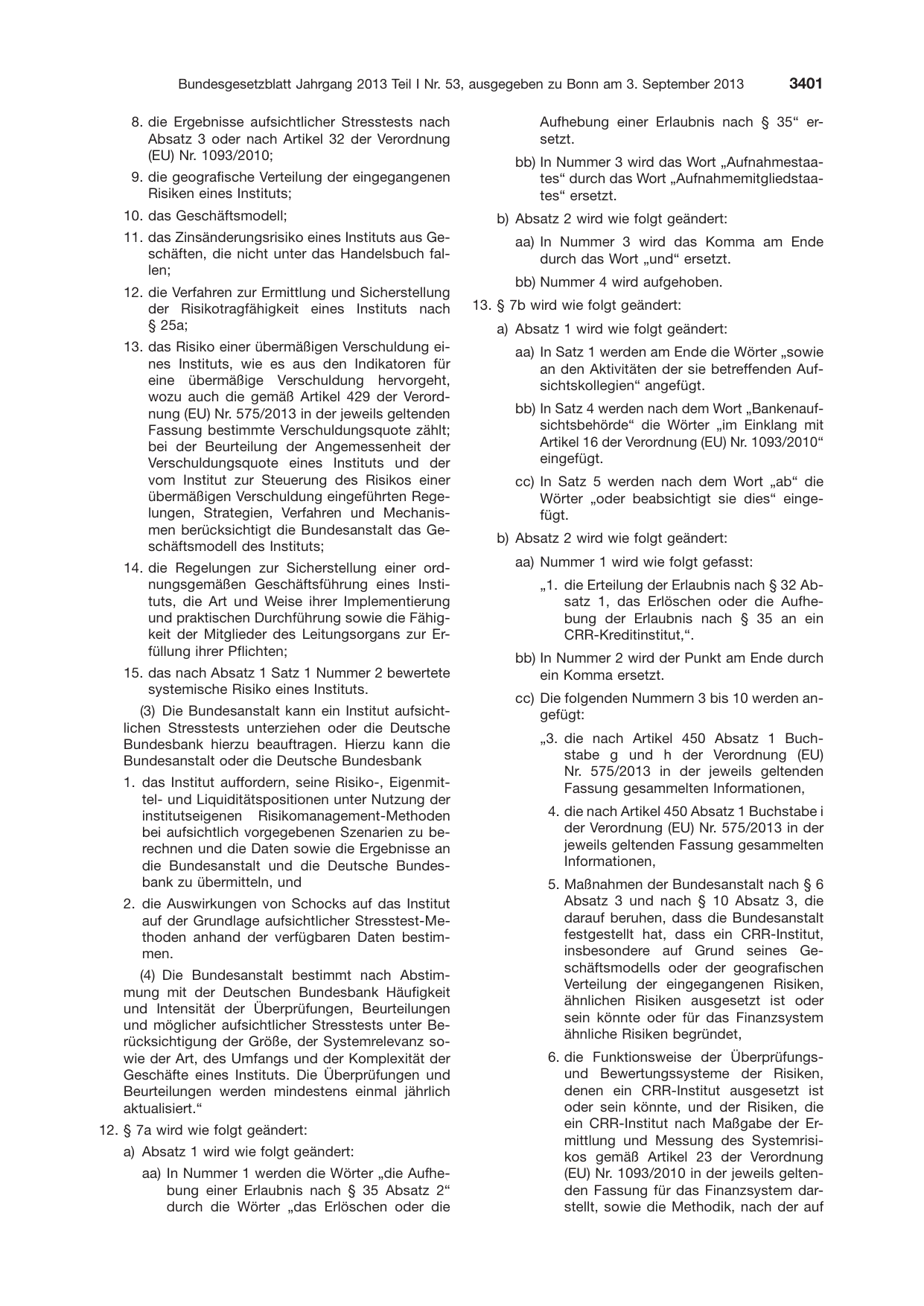 BGBl. 2013, Seite 3401 — Originalseite als Abbildung