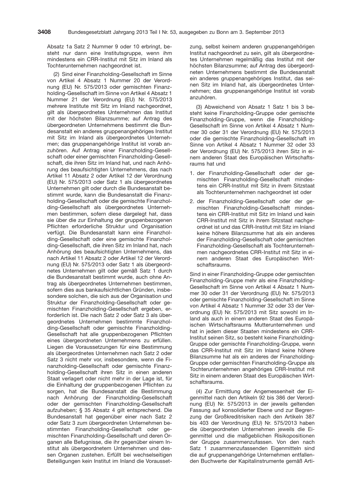 BGBl. 2013, Seite 3408 — Originalseite als Abbildung