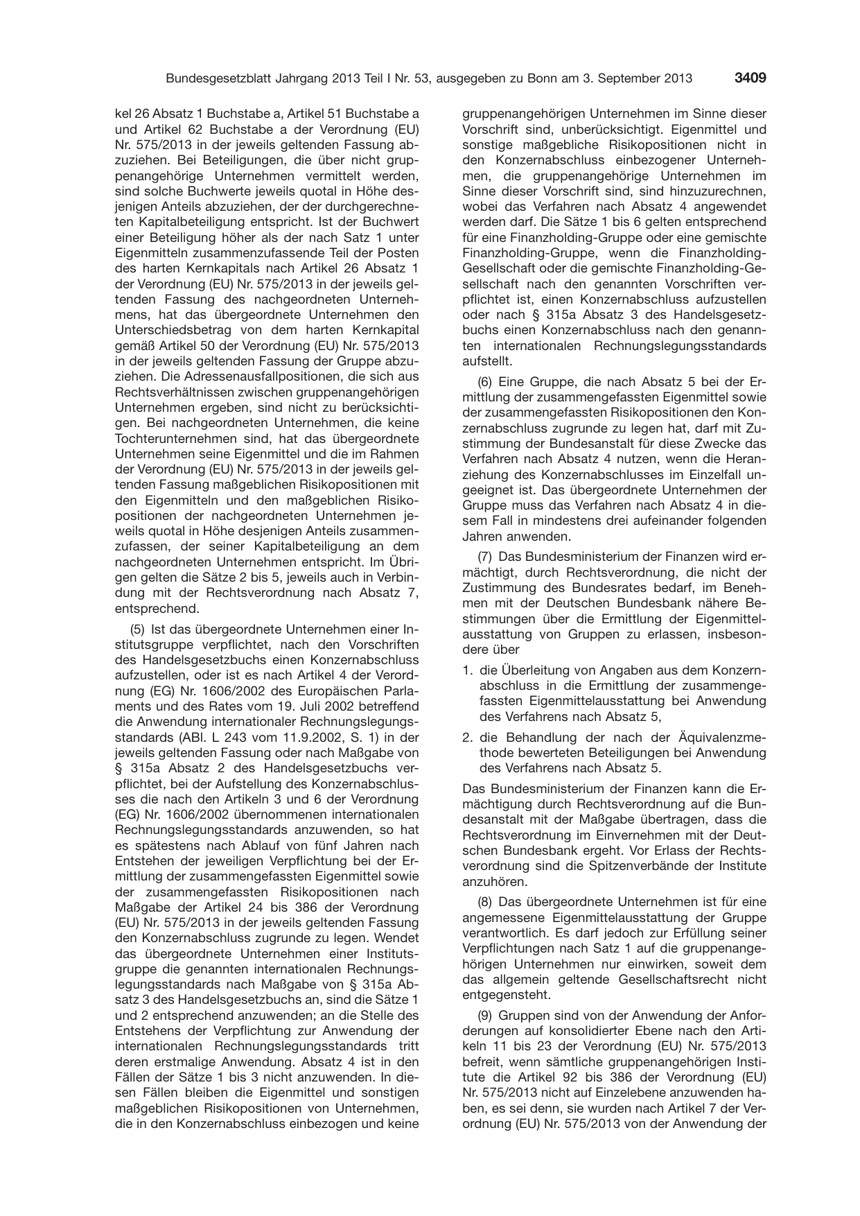 BGBl. 2013, Seite 3409 — Originalseite als Abbildung