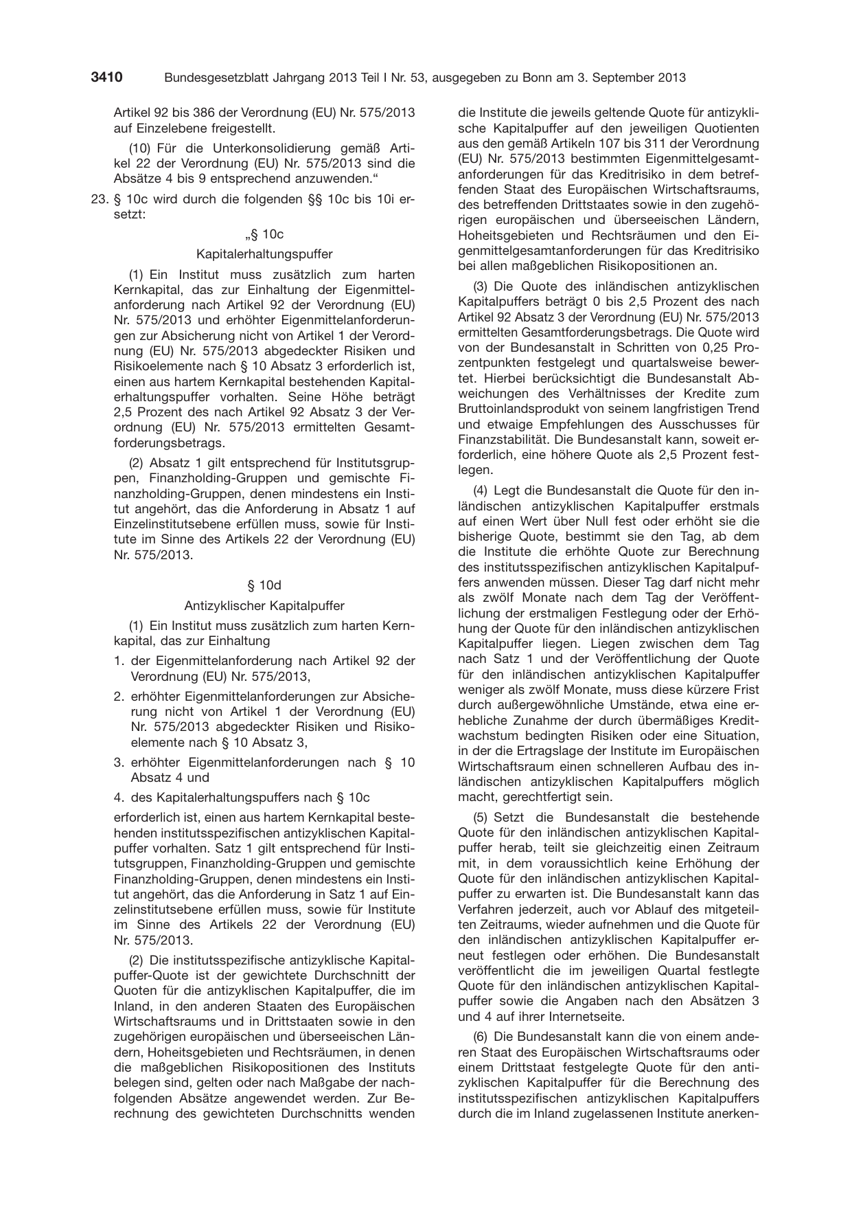 BGBl. 2013, Seite 3410 — Originalseite als Abbildung