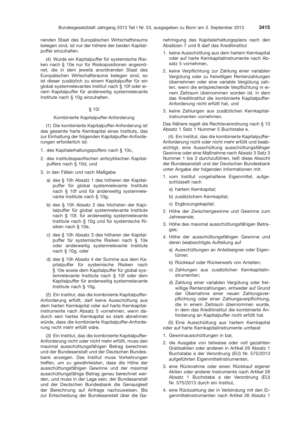 BGBl. 2013, Seite 3415 — Originalseite als Abbildung