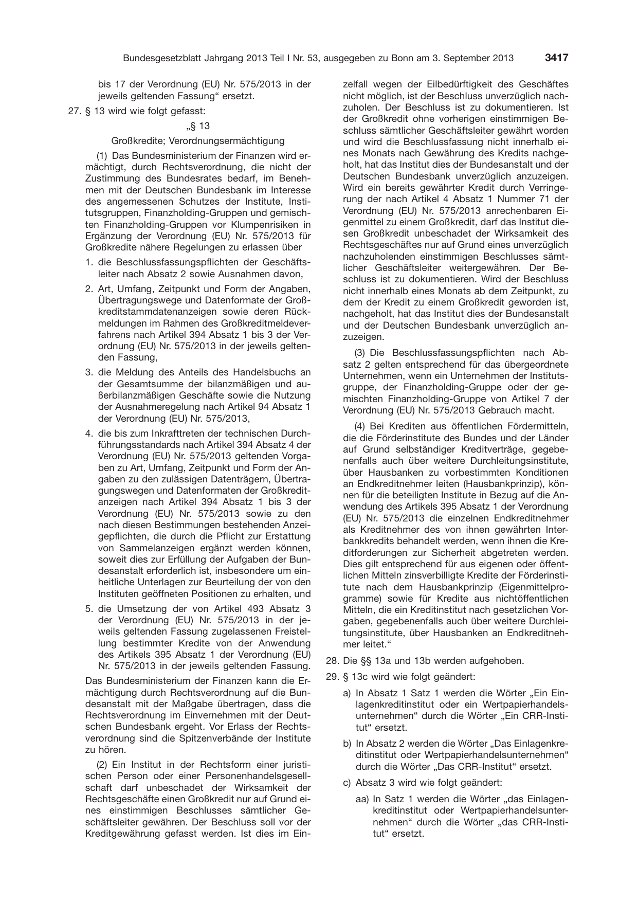 BGBl. 2013, Seite 3417 — Originalseite als Abbildung