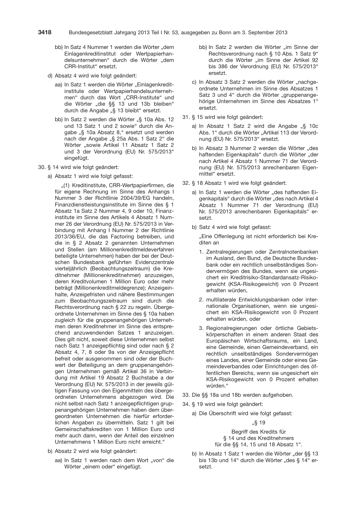 BGBl. 2013, Seite 3418 — Originalseite als Abbildung
