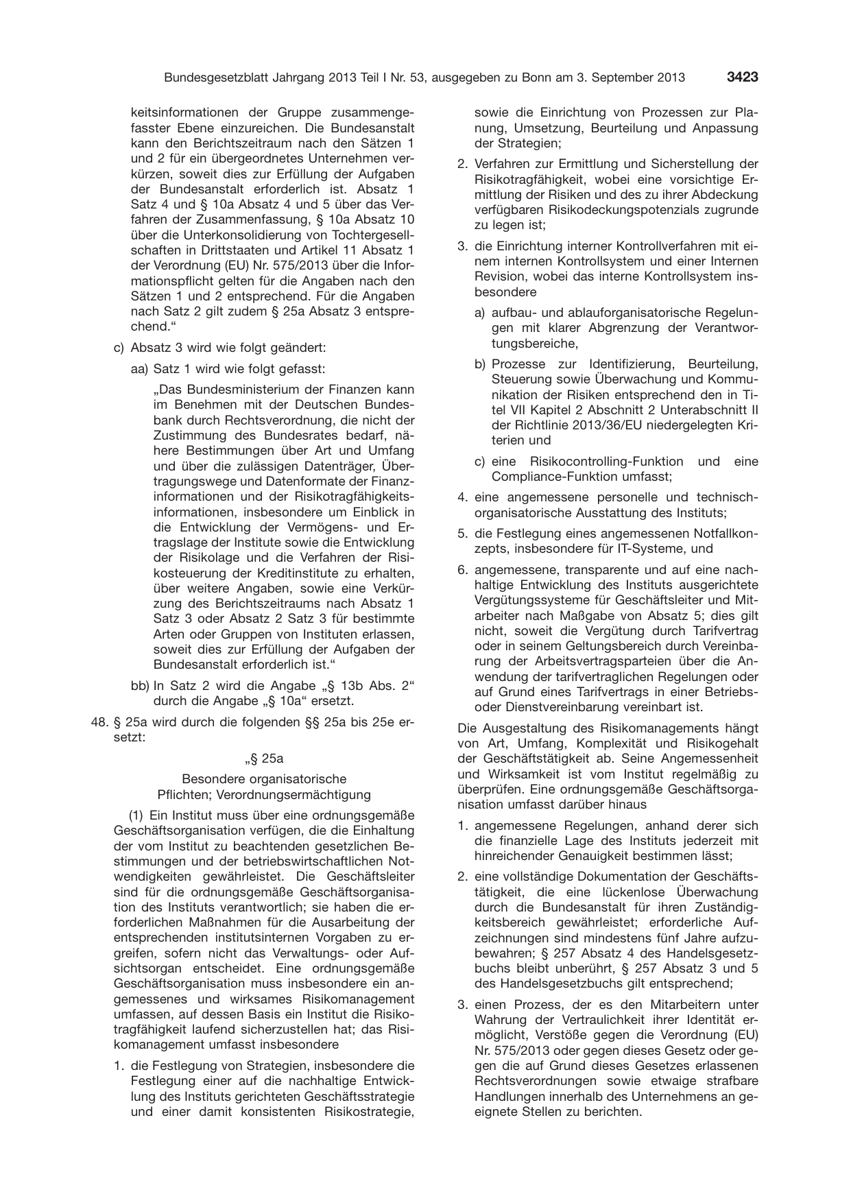 BGBl. 2013, Seite 3423 — Originalseite als Abbildung