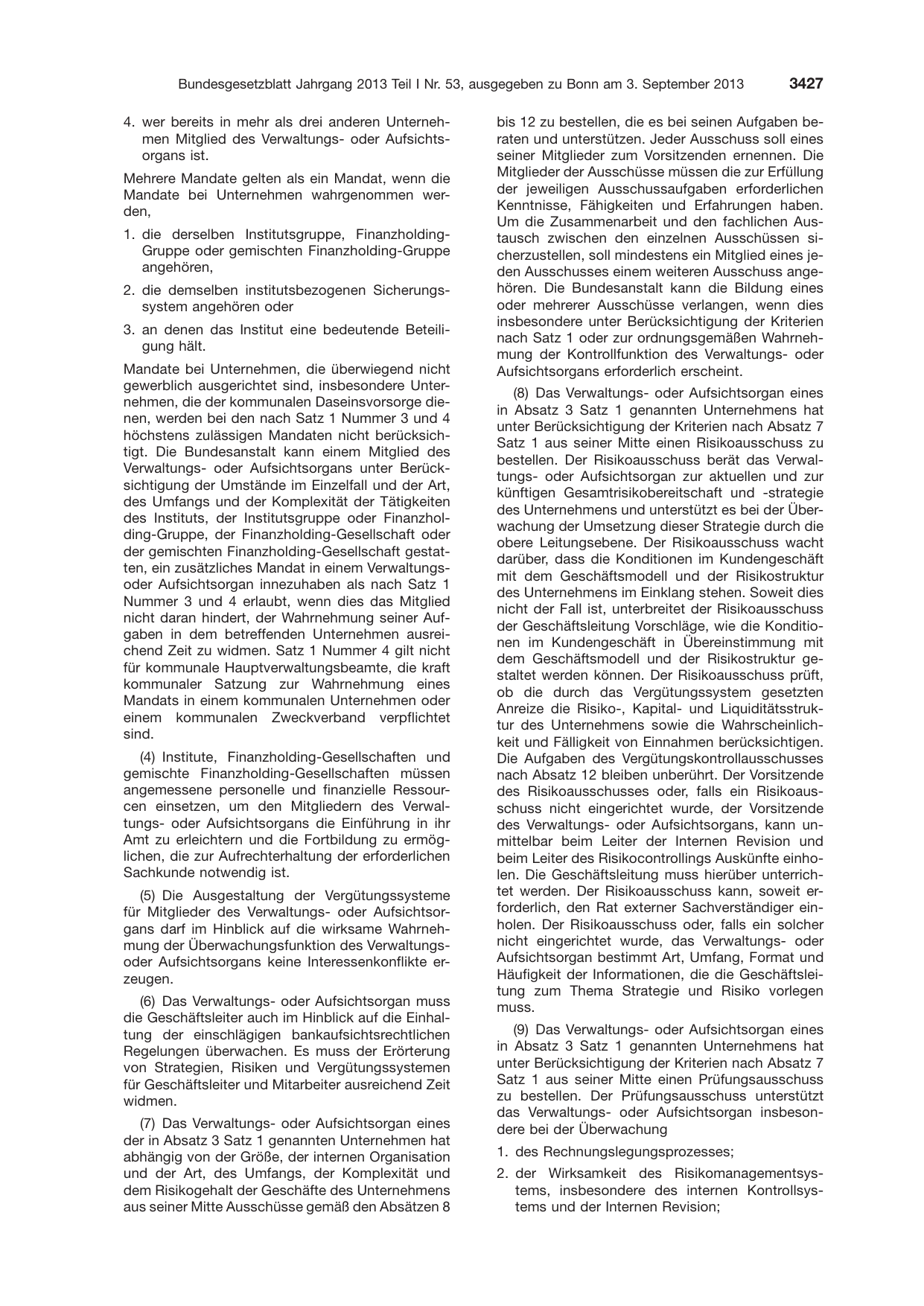 BGBl. 2013, Seite 3427 — Originalseite als Abbildung