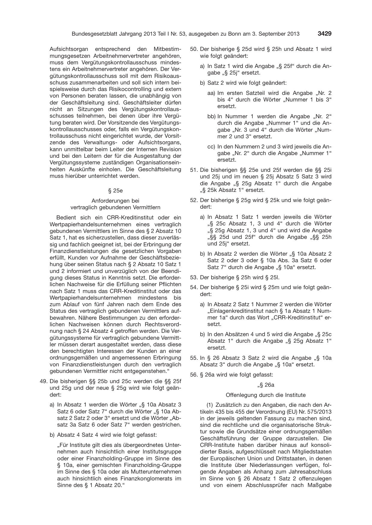 BGBl. 2013, Seite 3429 — Originalseite als Abbildung