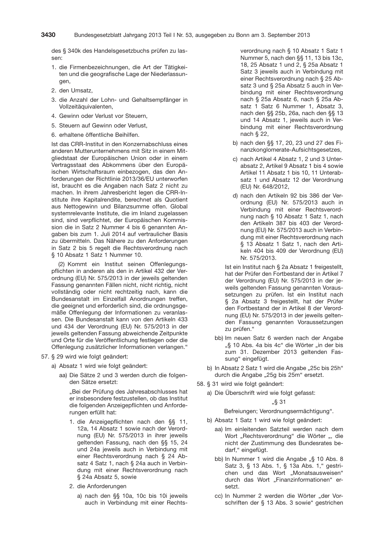 BGBl. 2013, Seite 3430 — Originalseite als Abbildung
