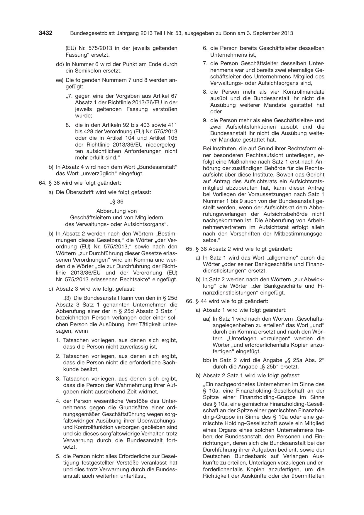 BGBl. 2013, Seite 3432 — Originalseite als Abbildung