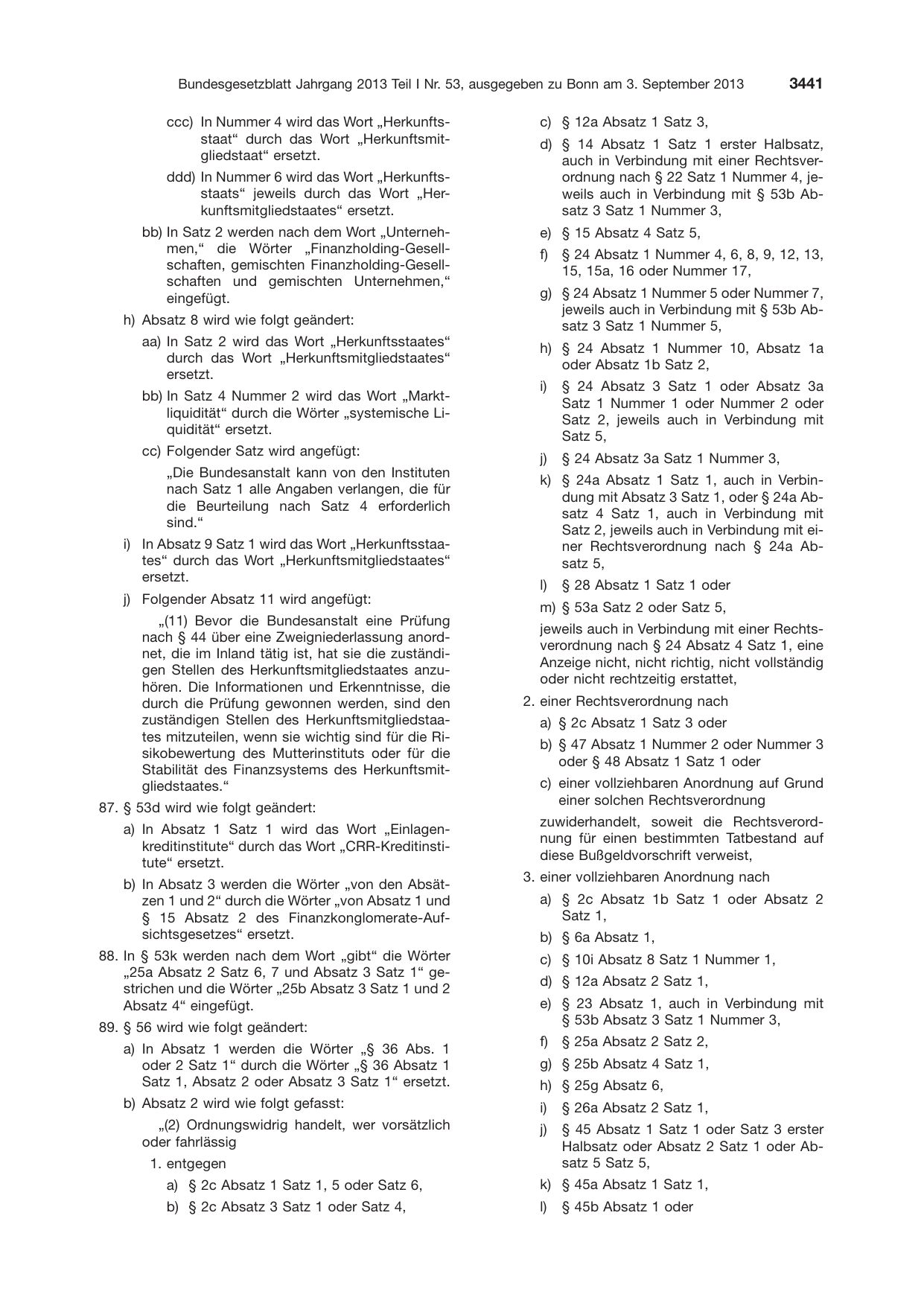 BGBl. 2013, Seite 3441 — Originalseite als Abbildung