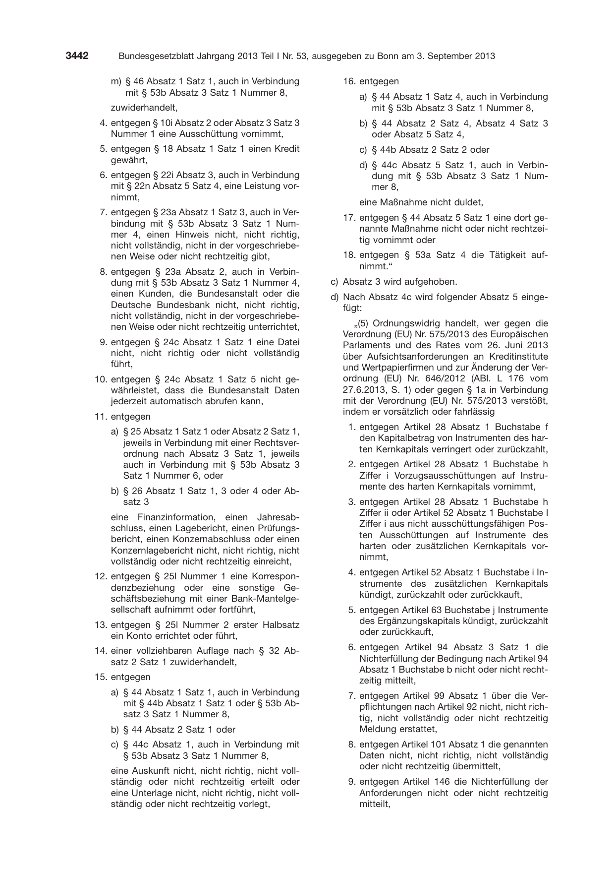 BGBl. 2013, Seite 3442 — Originalseite als Abbildung