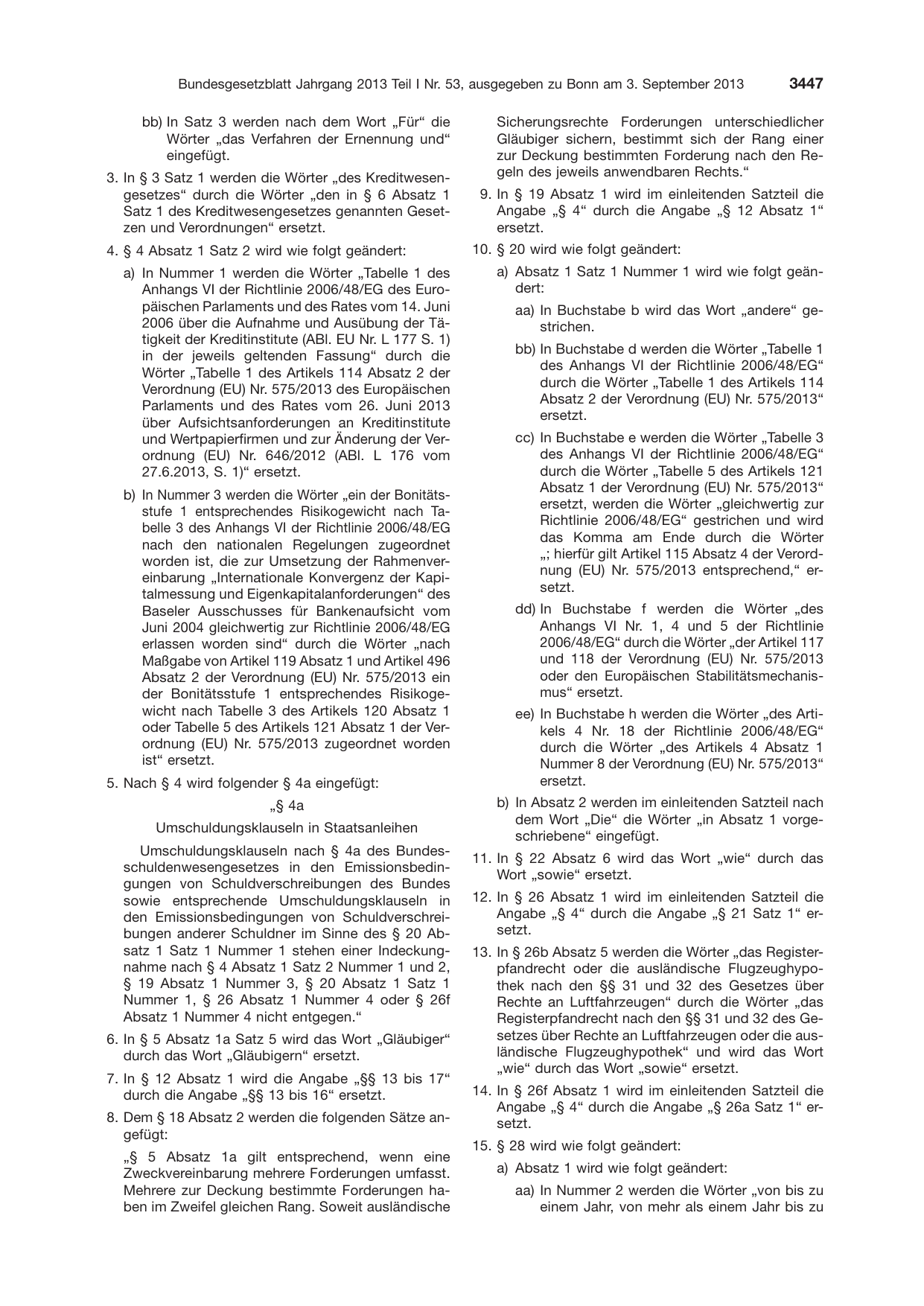 BGBl. 2013, Seite 3447 — Originalseite als Abbildung