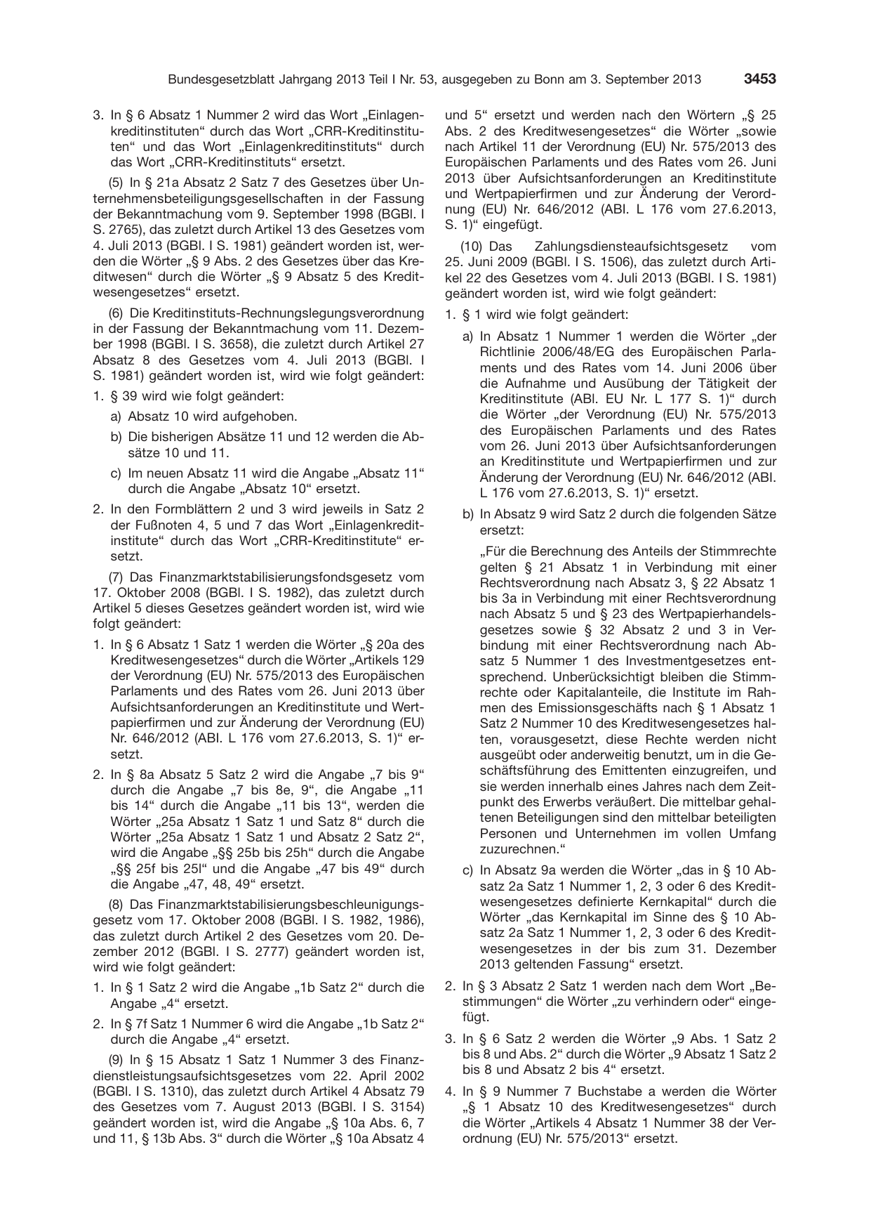 BGBl. 2013, Seite 3453 — Originalseite als Abbildung