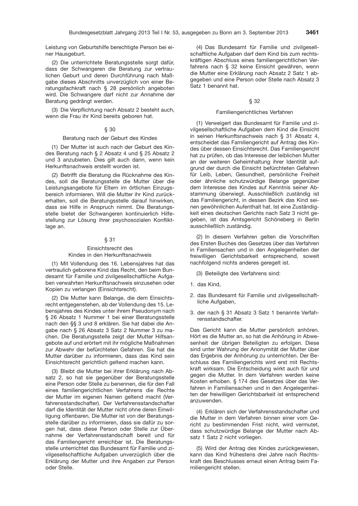 BGBl. 2013, Seite 3461 — Originalseite als Abbildung