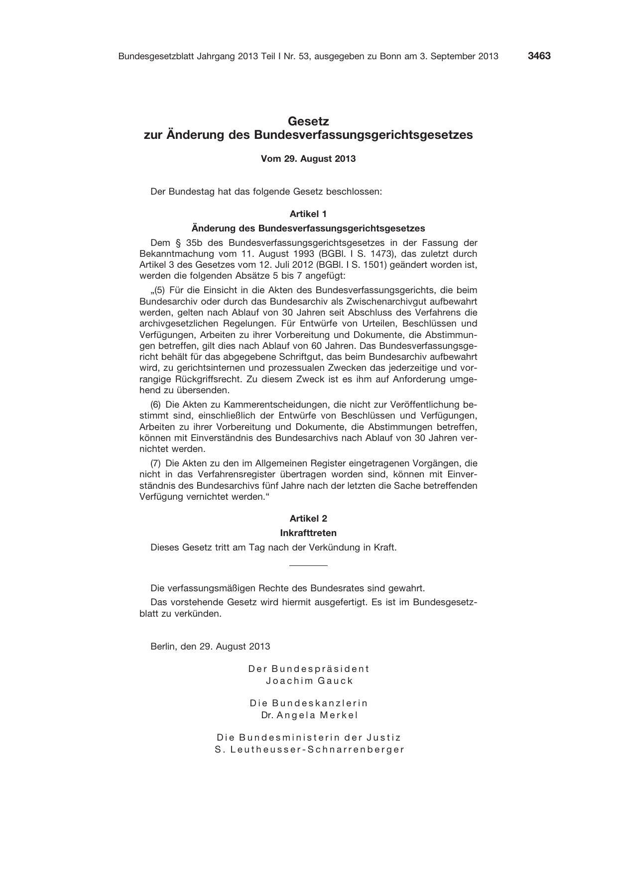 BGBl. 2013, Seite 3463 — Originalseite als Abbildung