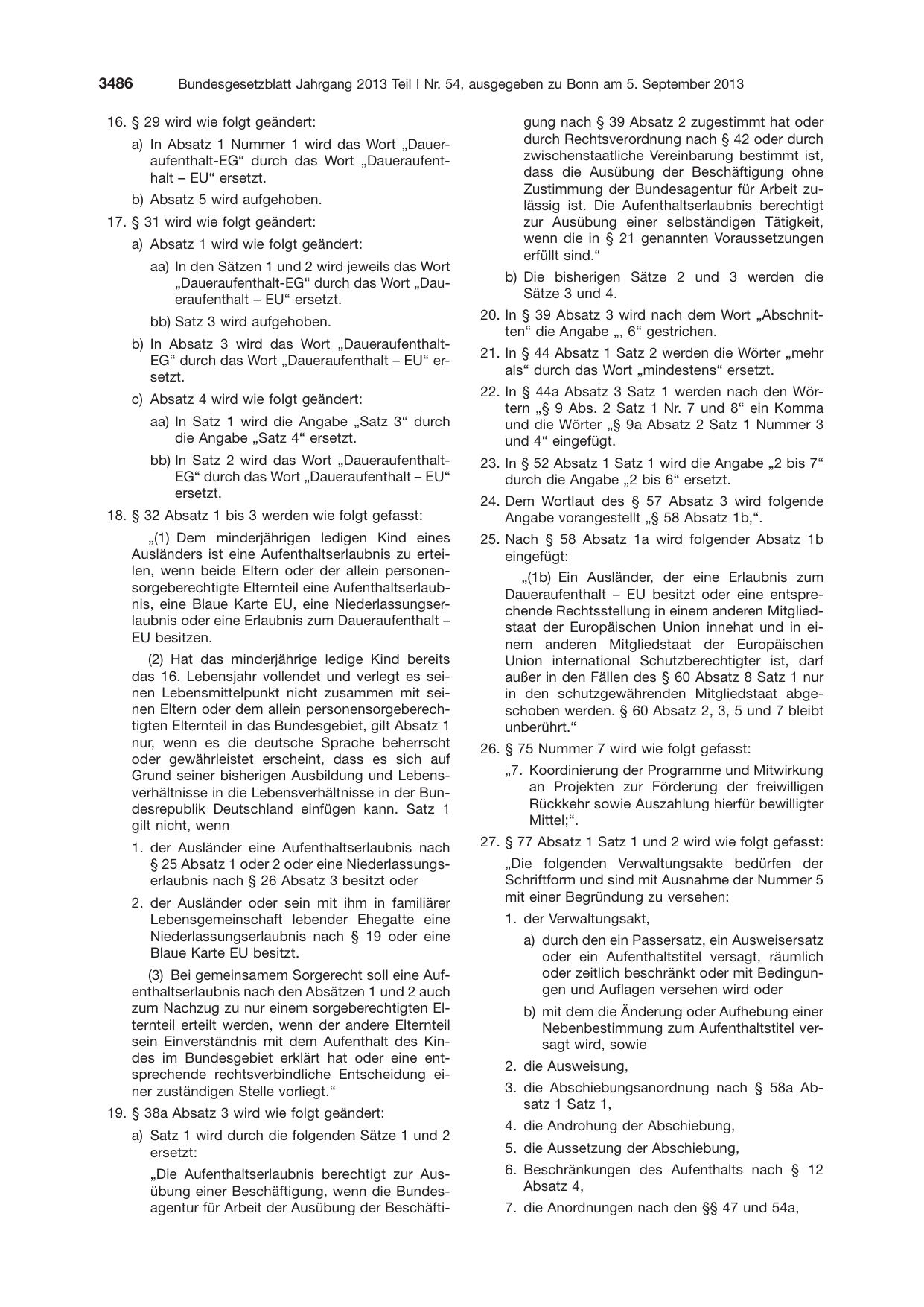 BGBl. 2013, Seite 3486 — Originalseite als Abbildung