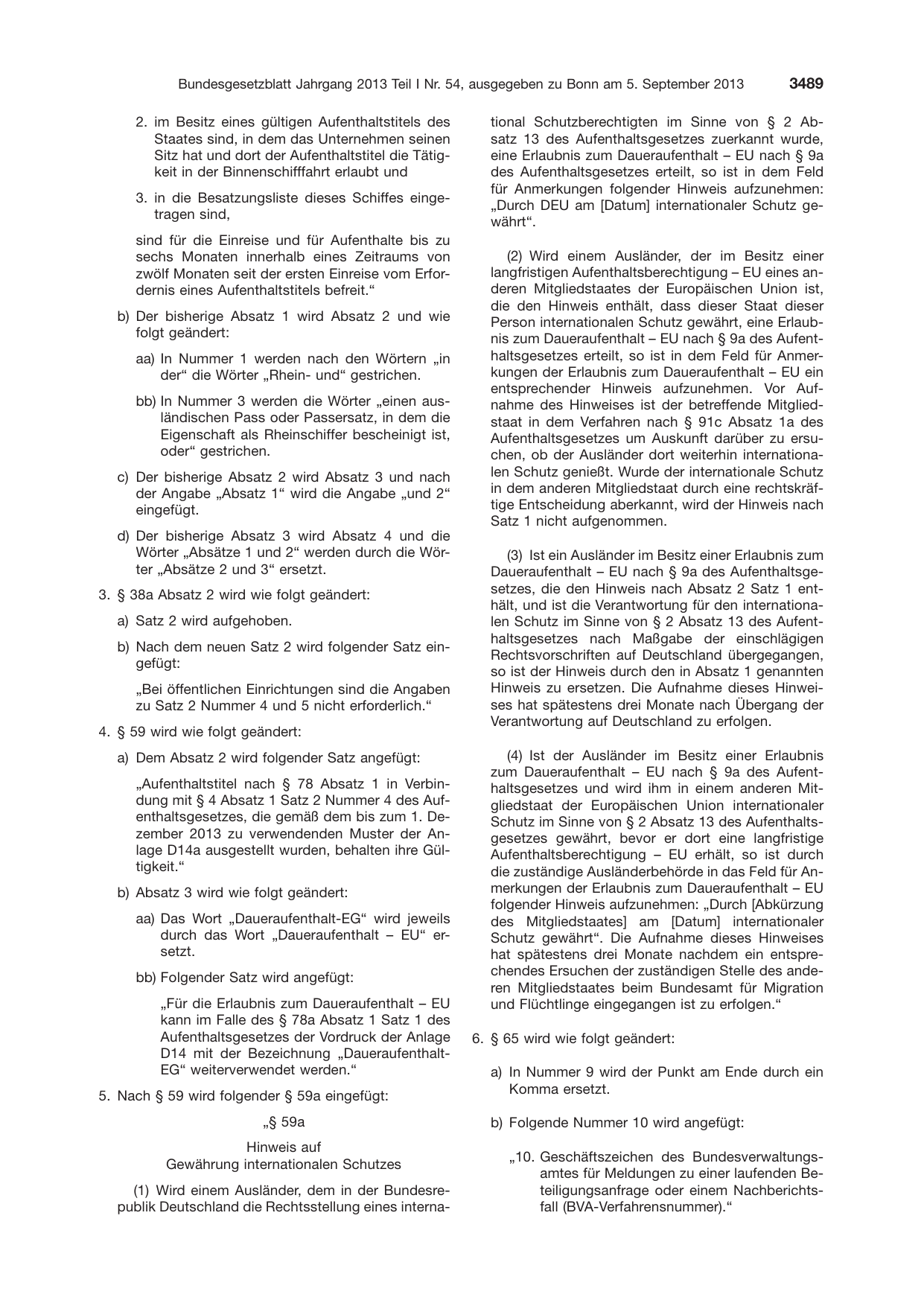 BGBl. 2013, Seite 3489 — Originalseite als Abbildung