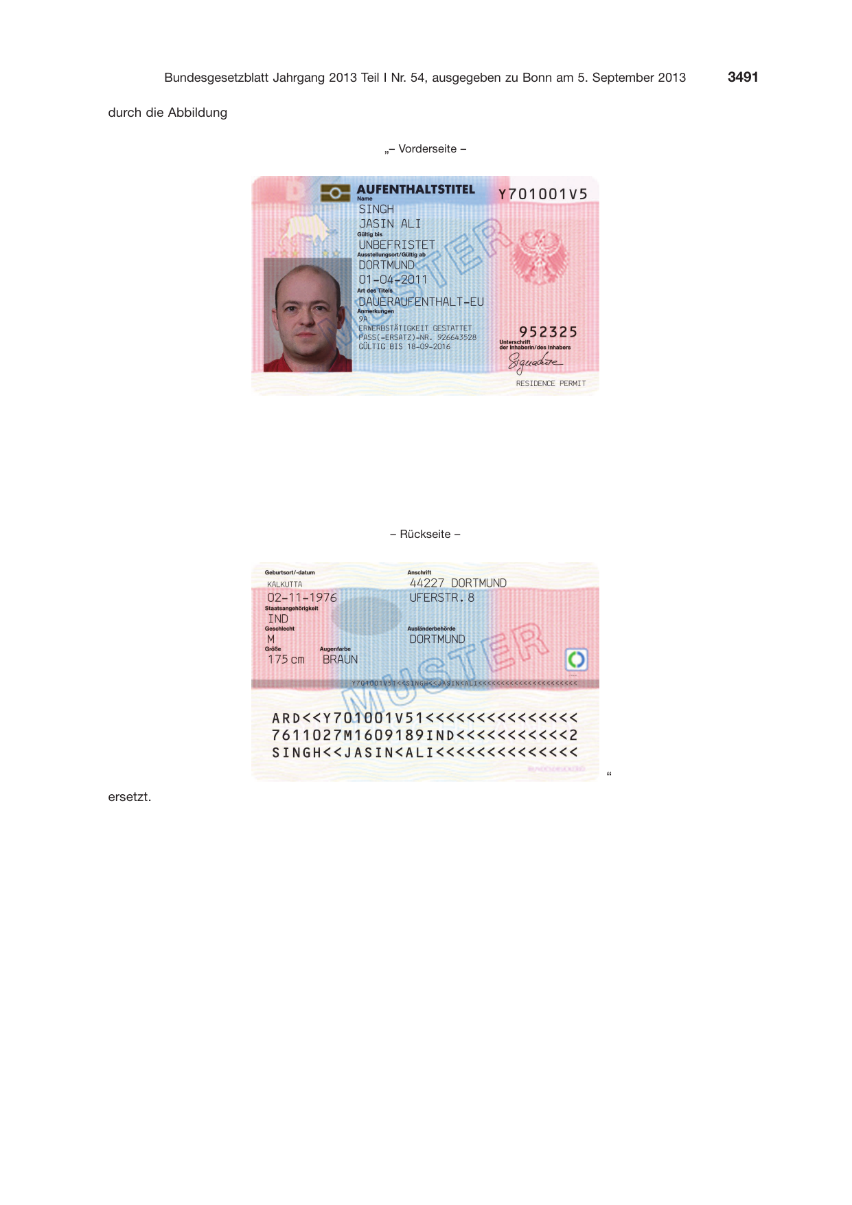 BGBl. 2013, Seite 3491 — Originalseite als Abbildung