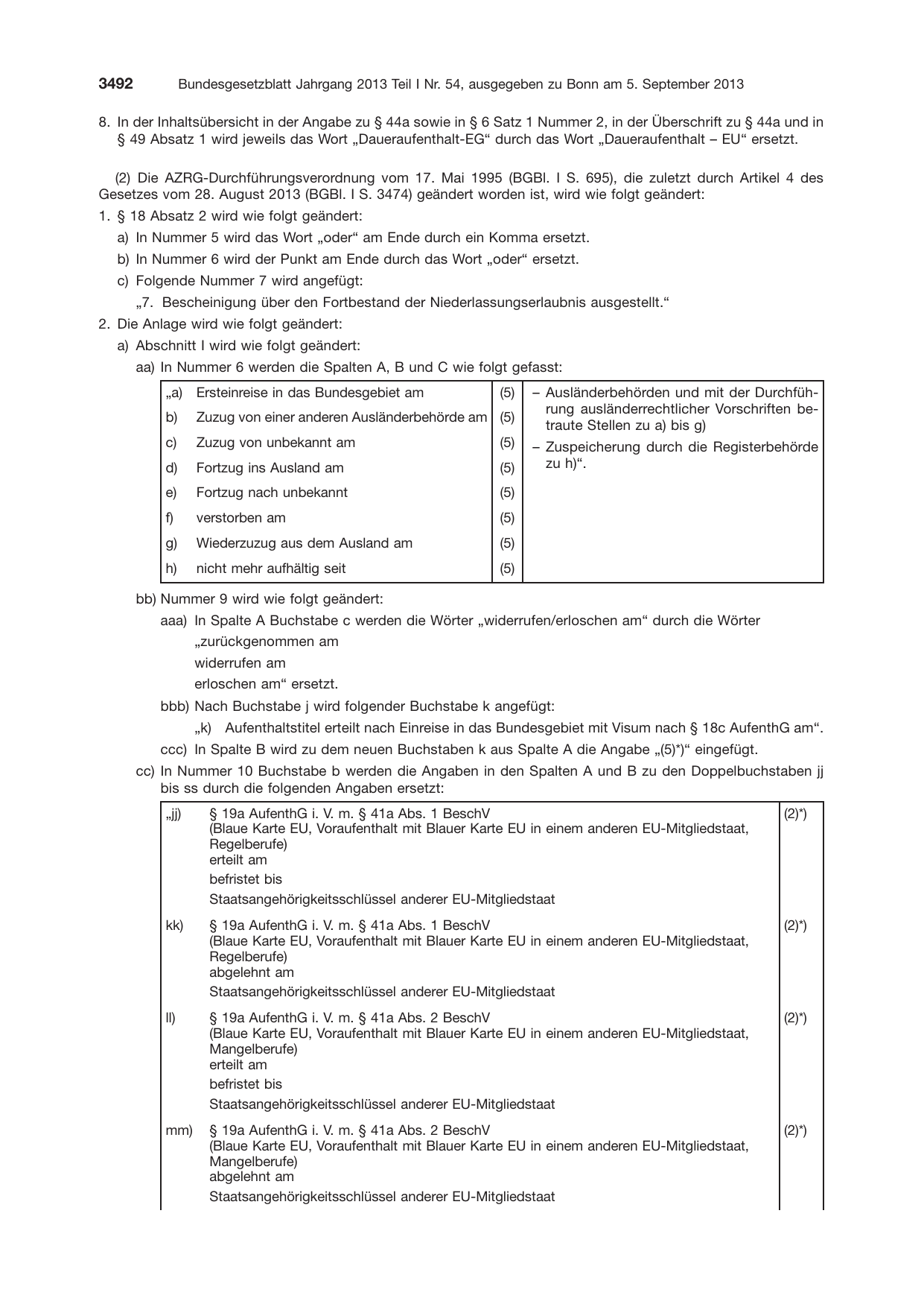BGBl. 2013, Seite 3492 — Originalseite als Abbildung