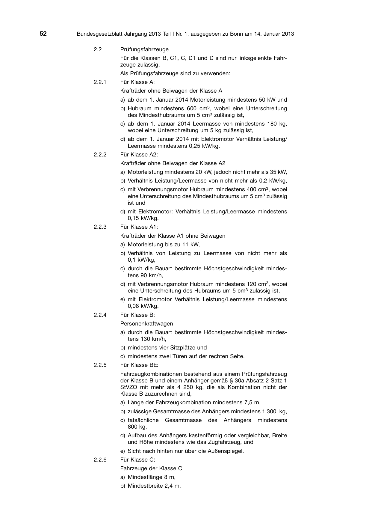 BGBl. 2013, Seite 52 — Originalseite als Abbildung