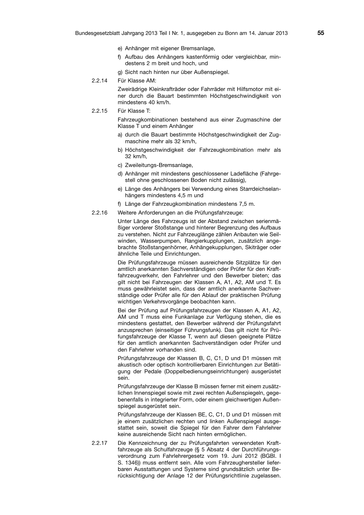 BGBl. 2013, Seite 55 — Originalseite als Abbildung
