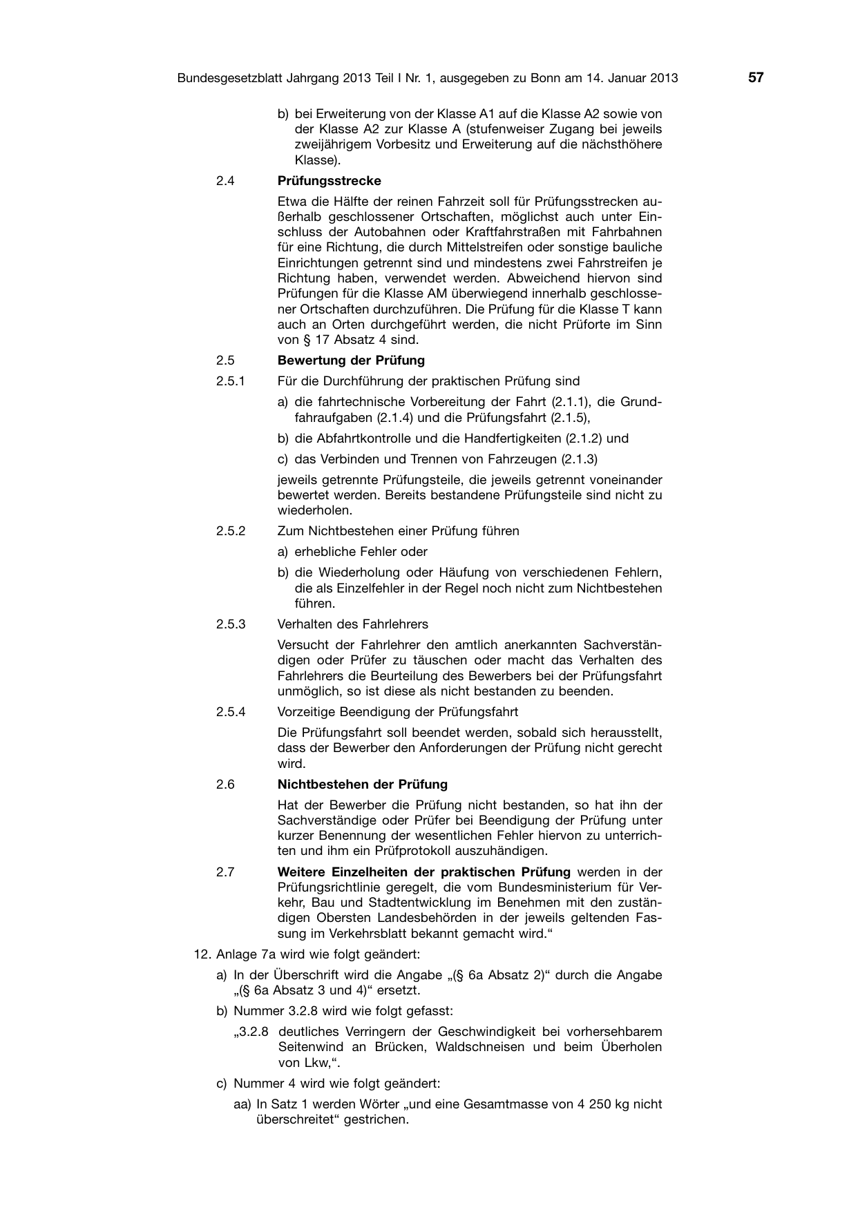 BGBl. 2013, Seite 57 — Originalseite als Abbildung