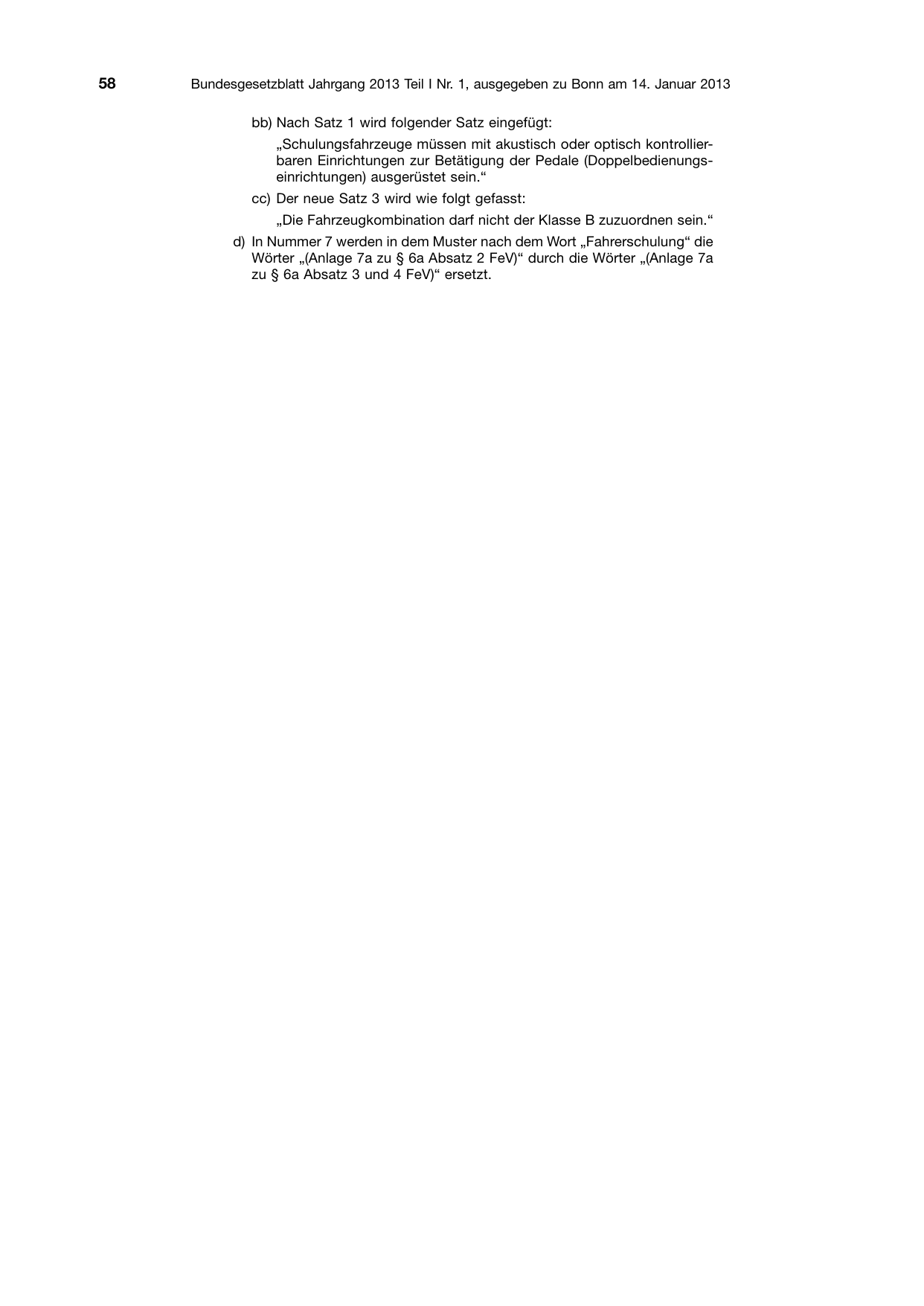 BGBl. 2013, Seite 58 — Originalseite als Abbildung